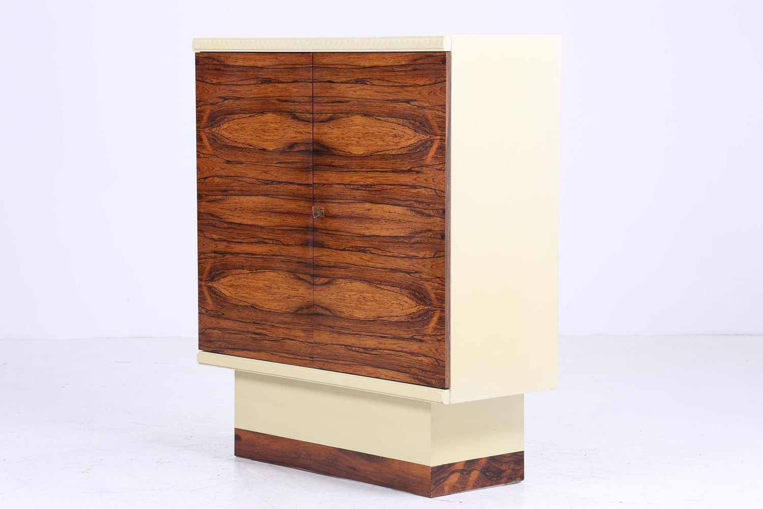 Vintage Palisander Fächerschrank 70er Jahre | Mid Century Wäscheschrank Schrank Retro Holz Aufbewahrung