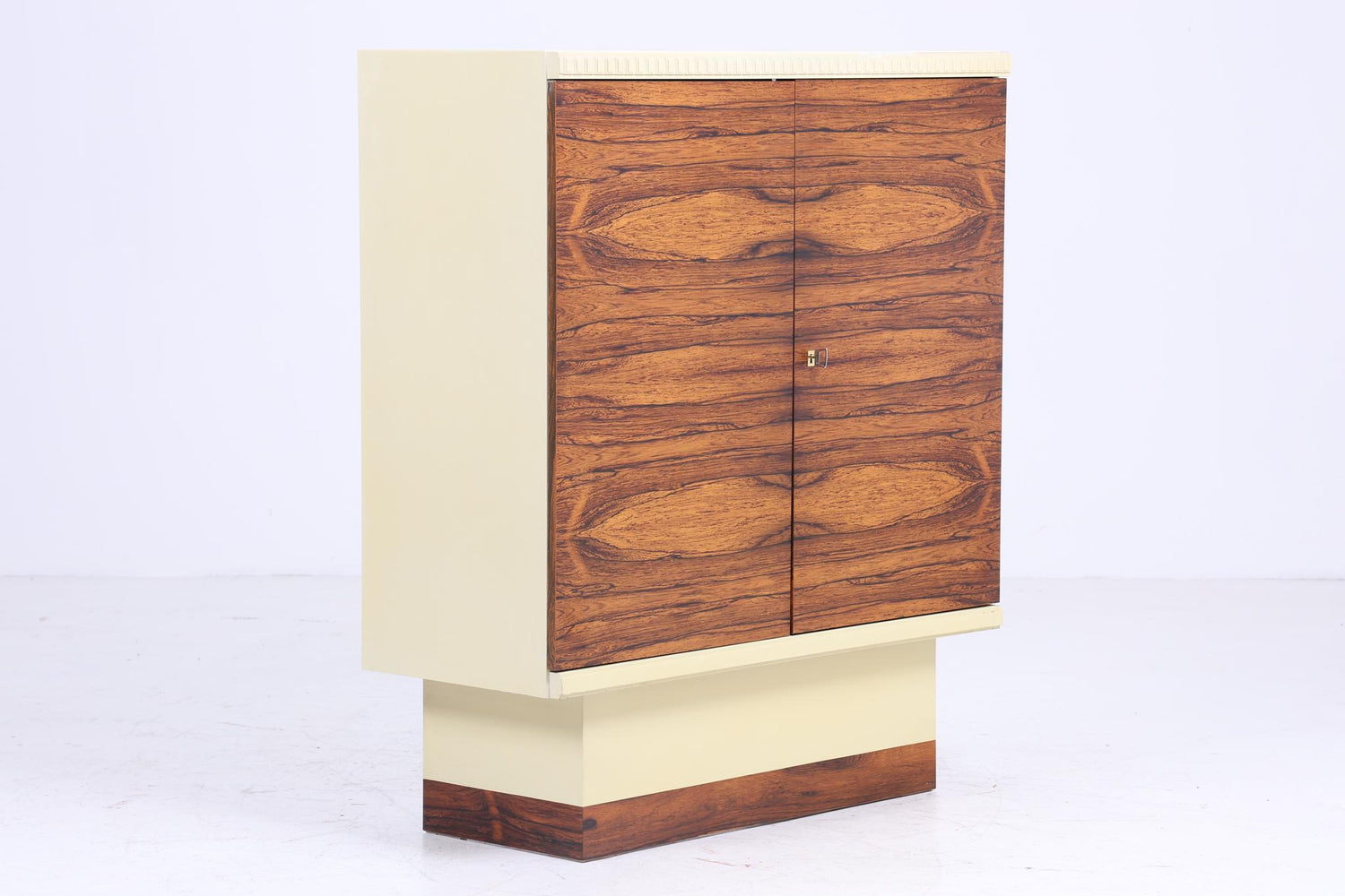 Vintage Palisander Fächerschrank 70er Jahre | Mid Century Wäscheschrank Schrank Retro Holz Aufbewahrung