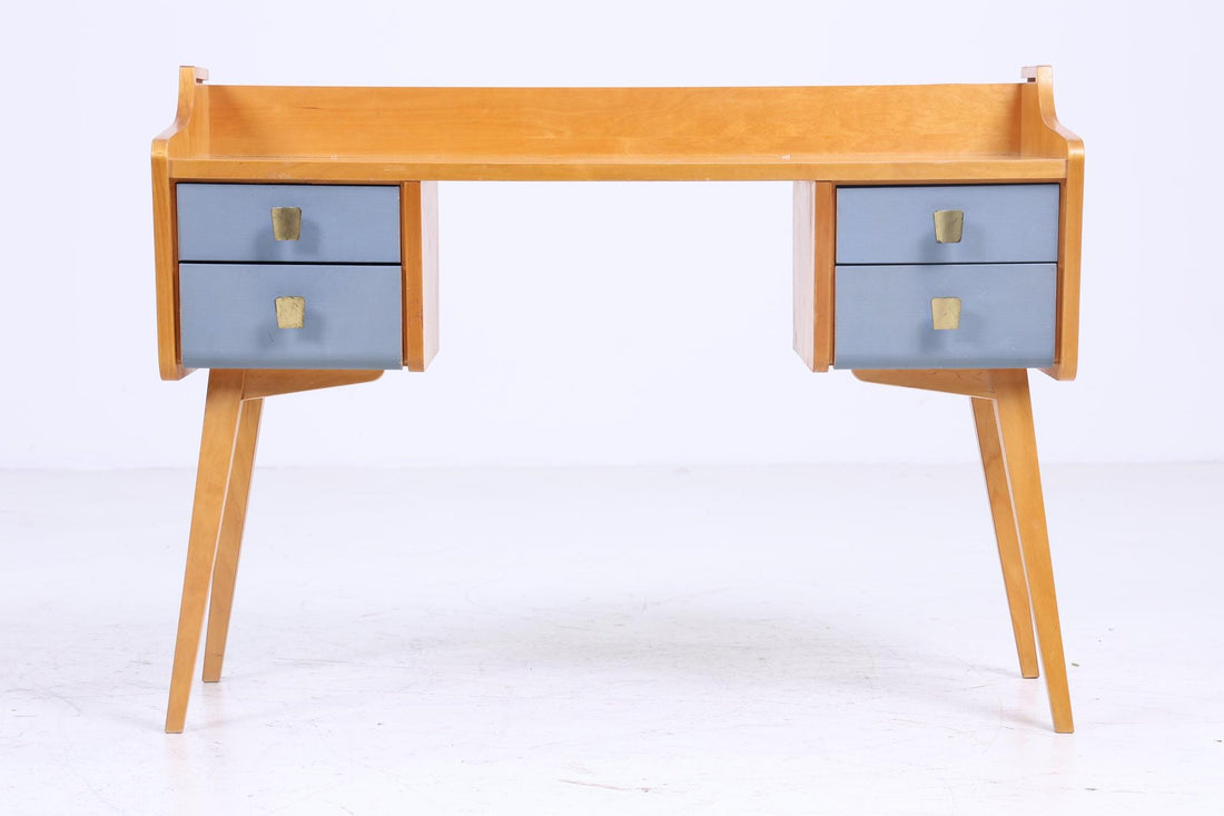 Vintage Kinderschreibtisch 60er Jahre | Mid Century Schminktisch Bürotisch Tisch Retro Holz Design