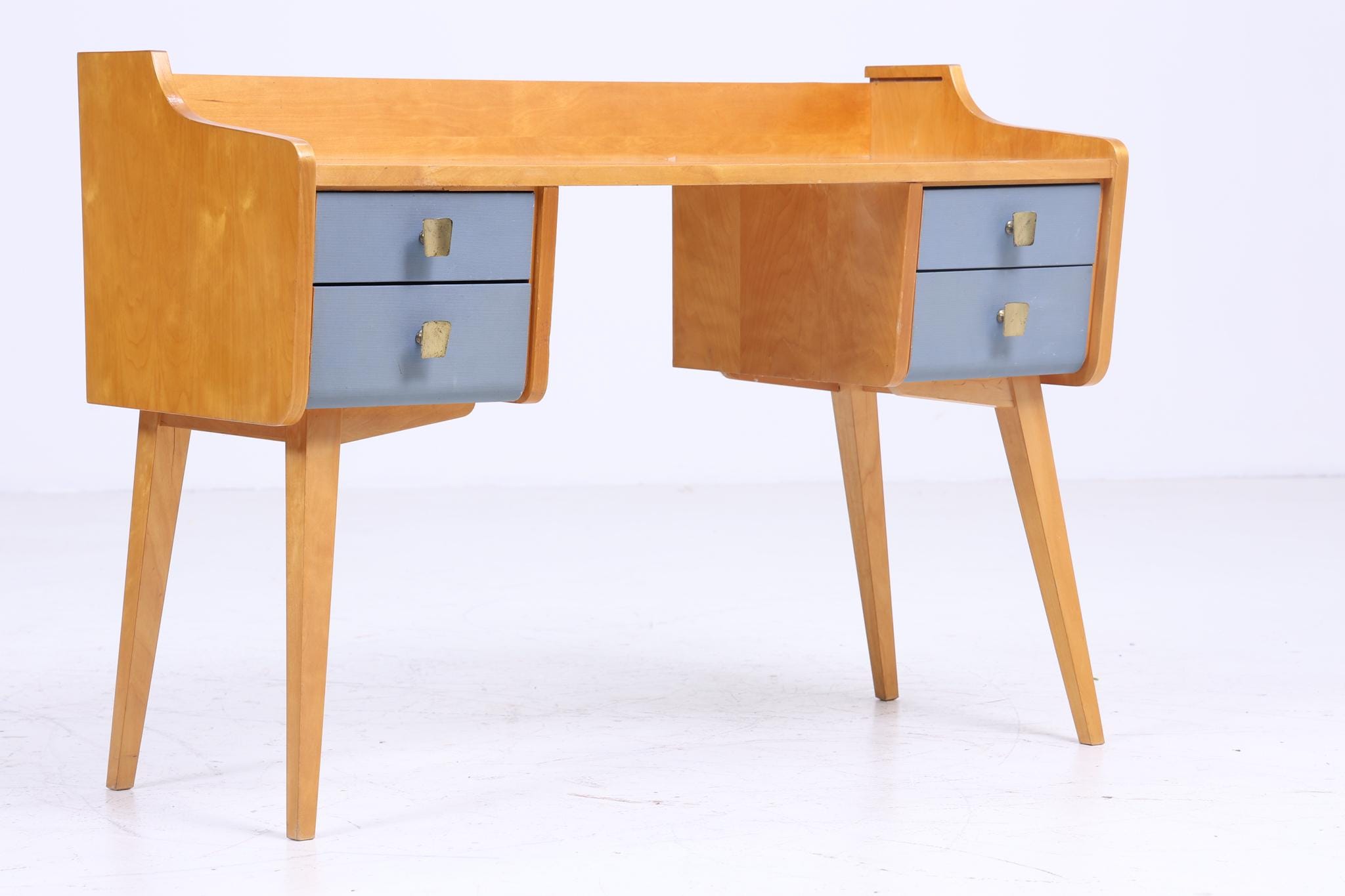 Vintage Kinderschreibtisch 60er Jahre | Mid Century Schminktisch Bürotisch Tisch Retro Holz Design