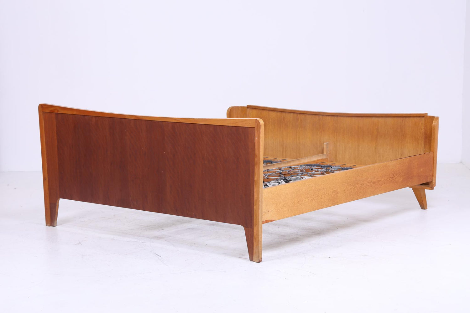 Vintage Hellerau Bett 60er Jahre | Mid Century Federkernbett Bettgestell Tagesbett Holz Retro 70er