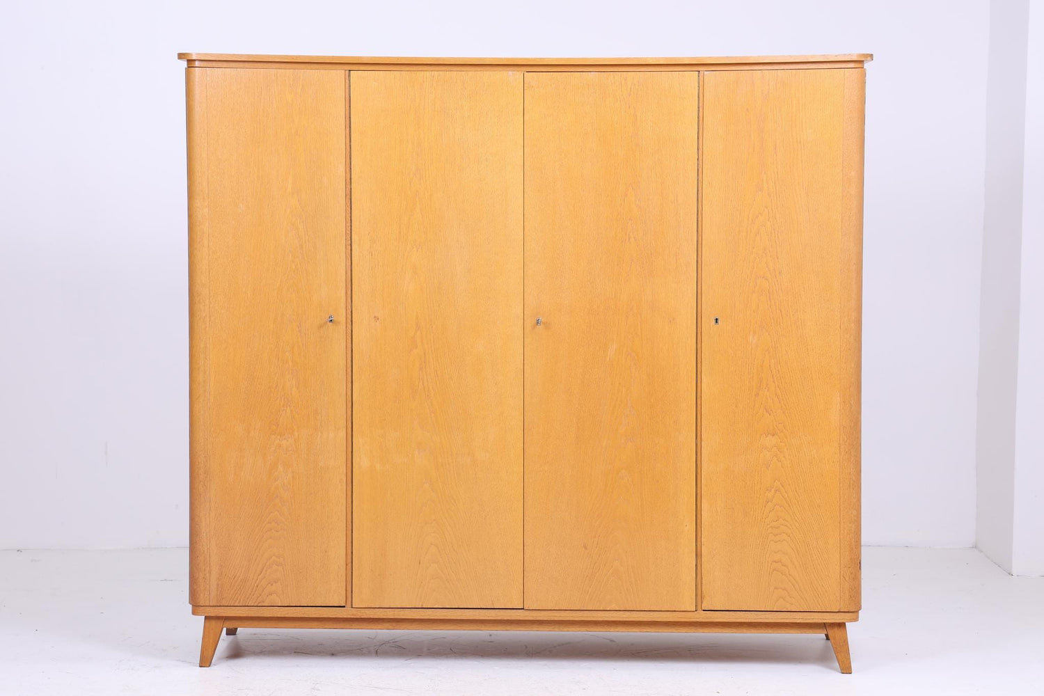 Vintage Kleiderschrank | Mid Century Schrank 60er Jahre Wäscheschrank mit 4 Türen