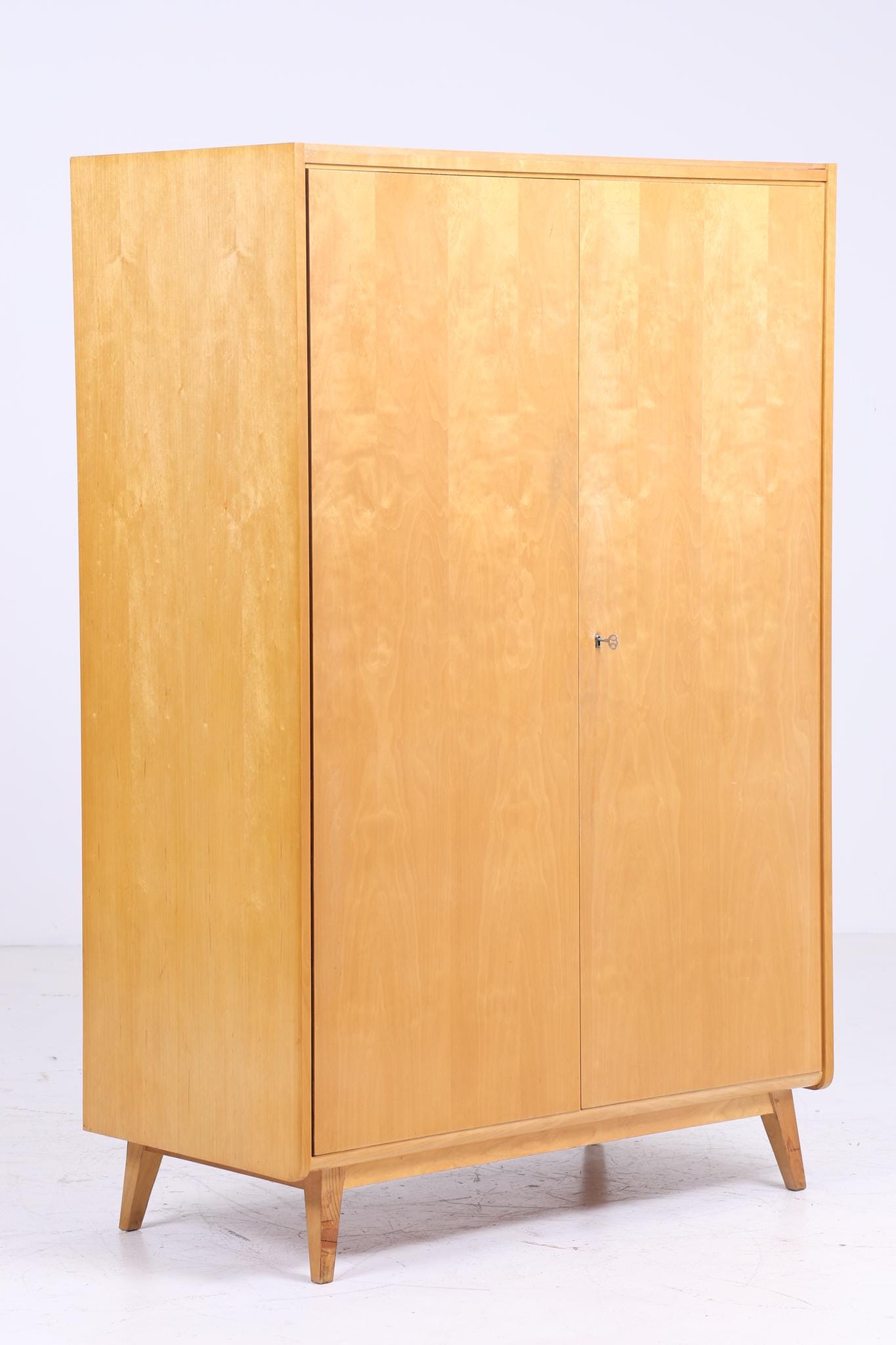 Vintage Kleiderschrank | Mid Century Wäscheschrank | 60er Jahre Schrank | mit Kleiderstange 2/2