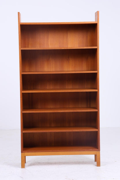 Teak Holz Bücherregal 60er Jahre | Vintage Regal | Mid Century Massiv Holz Retro Aufbewahrung