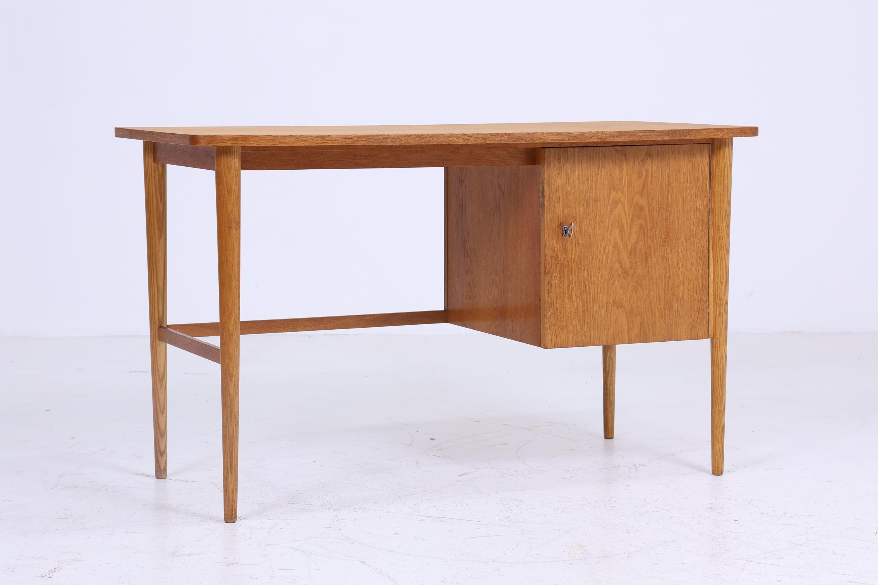 Wunderschöner Vintage Schreibtisch 60er Jahre | Mid Century Schultisch Arbeitstisch Bürotisch Schubladen Tisch Retro Holz