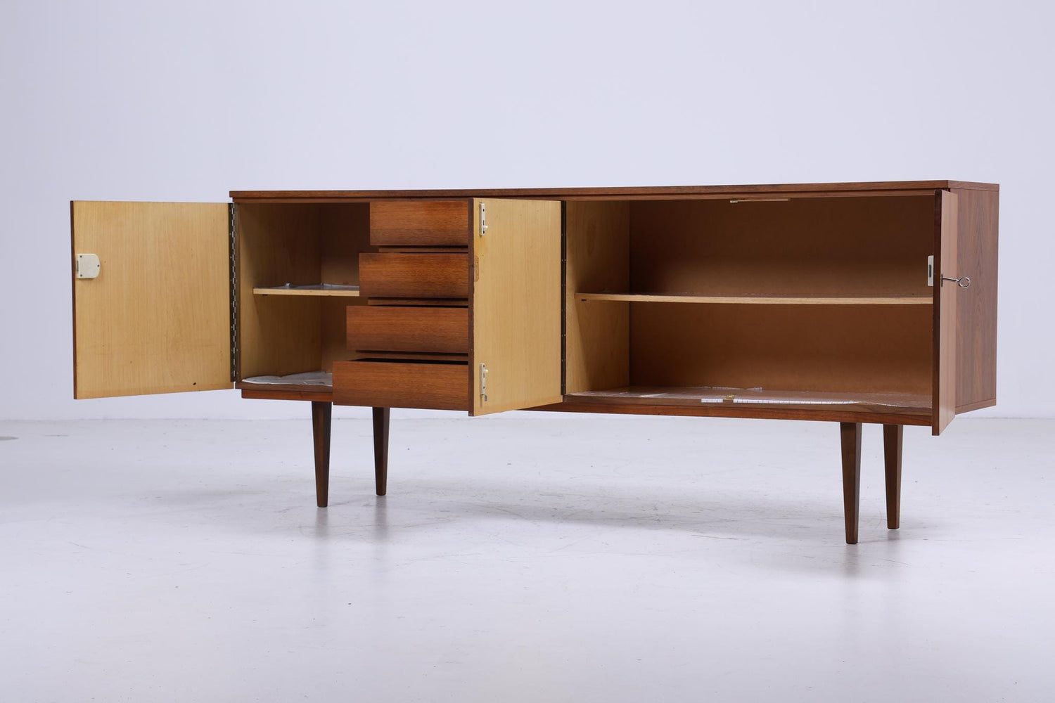 Vintage Sideboard 60er Jahre | Mid Century Schubladen Anrichte Holz Aufbewahrung