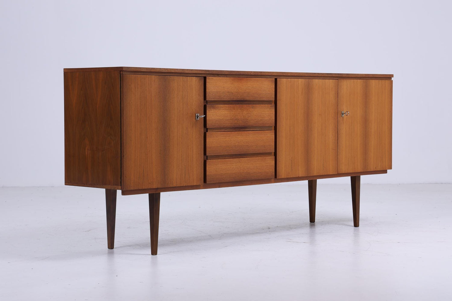 Vintage Sideboard 60er Jahre | Mid Century Schubladen Anrichte Holz Aufbewahrung