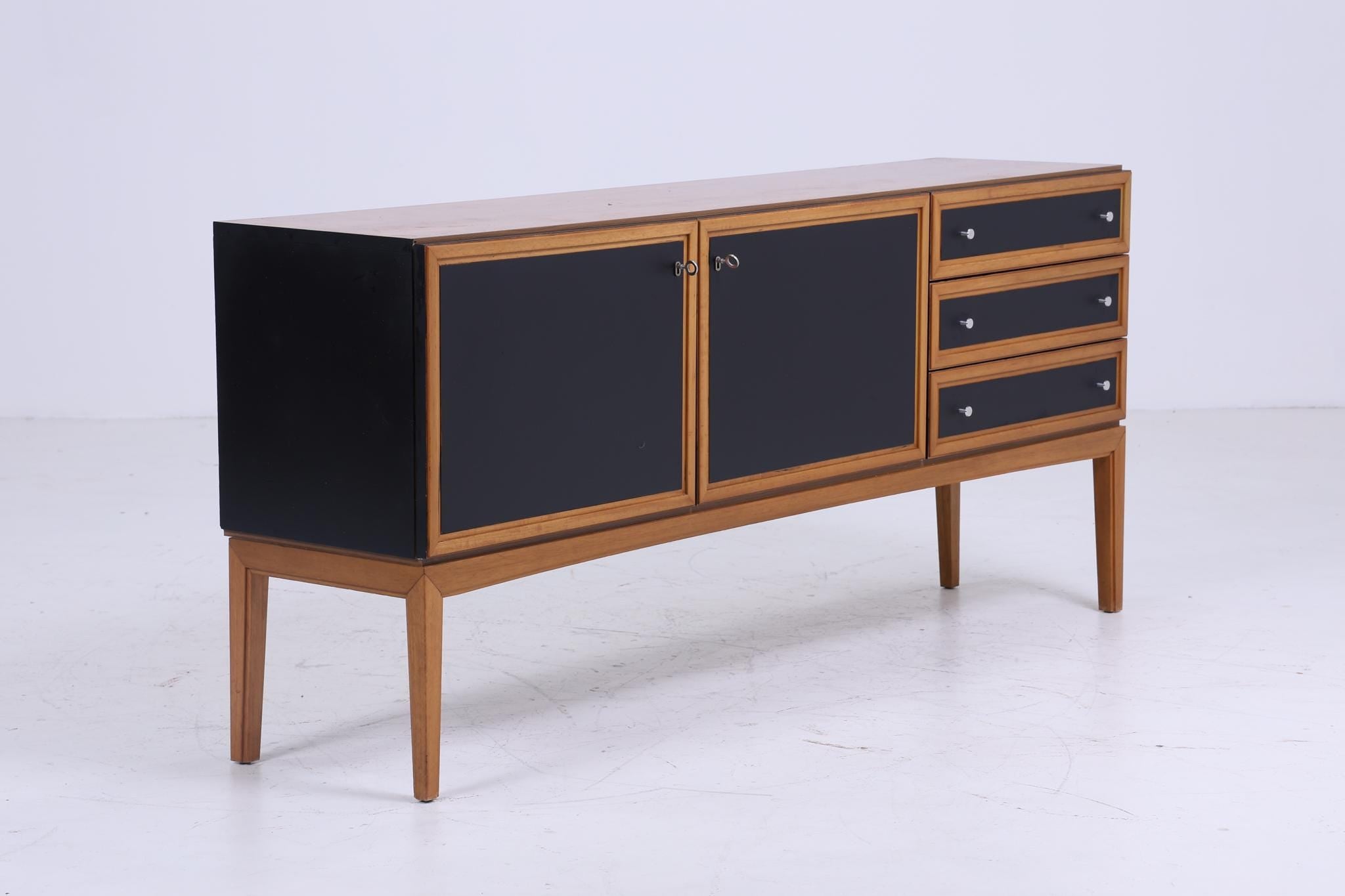 Wundervolles Vintage Palette Sideboard 60er Jahre | Mid Century TV Board Kommode Retro 70er Schwarz Braun