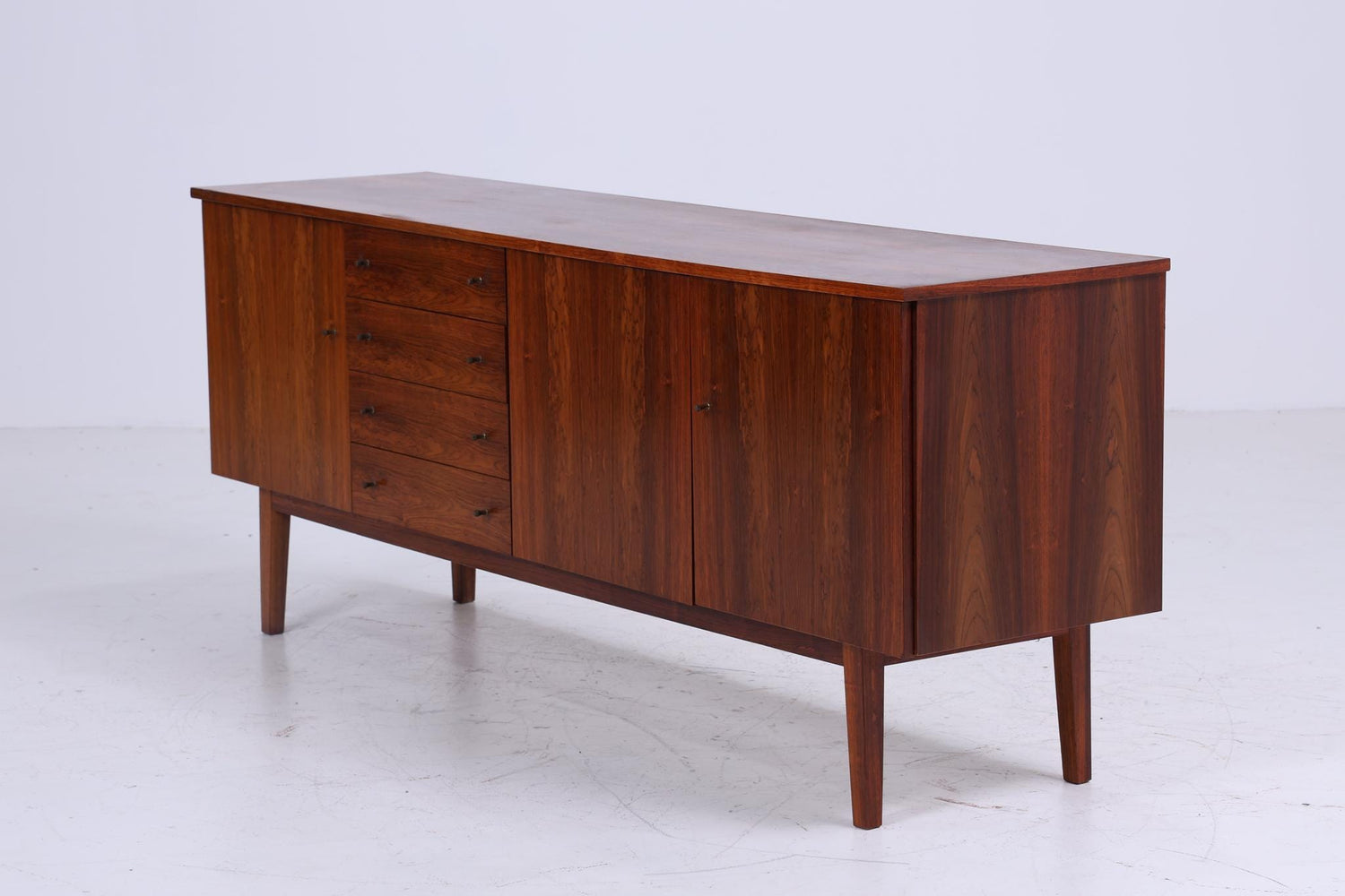 Dunkles Vintage Sideboard 60er Jahre | Mid Century TV Board Kommode Retro 70er Holz Aufbewahrung