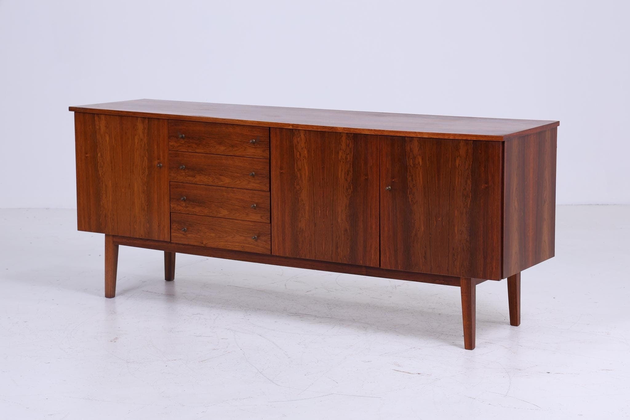 Dunkles Vintage Sideboard 60er Jahre | Mid Century TV Board Kommode Retro 70er Holz Aufbewahrung