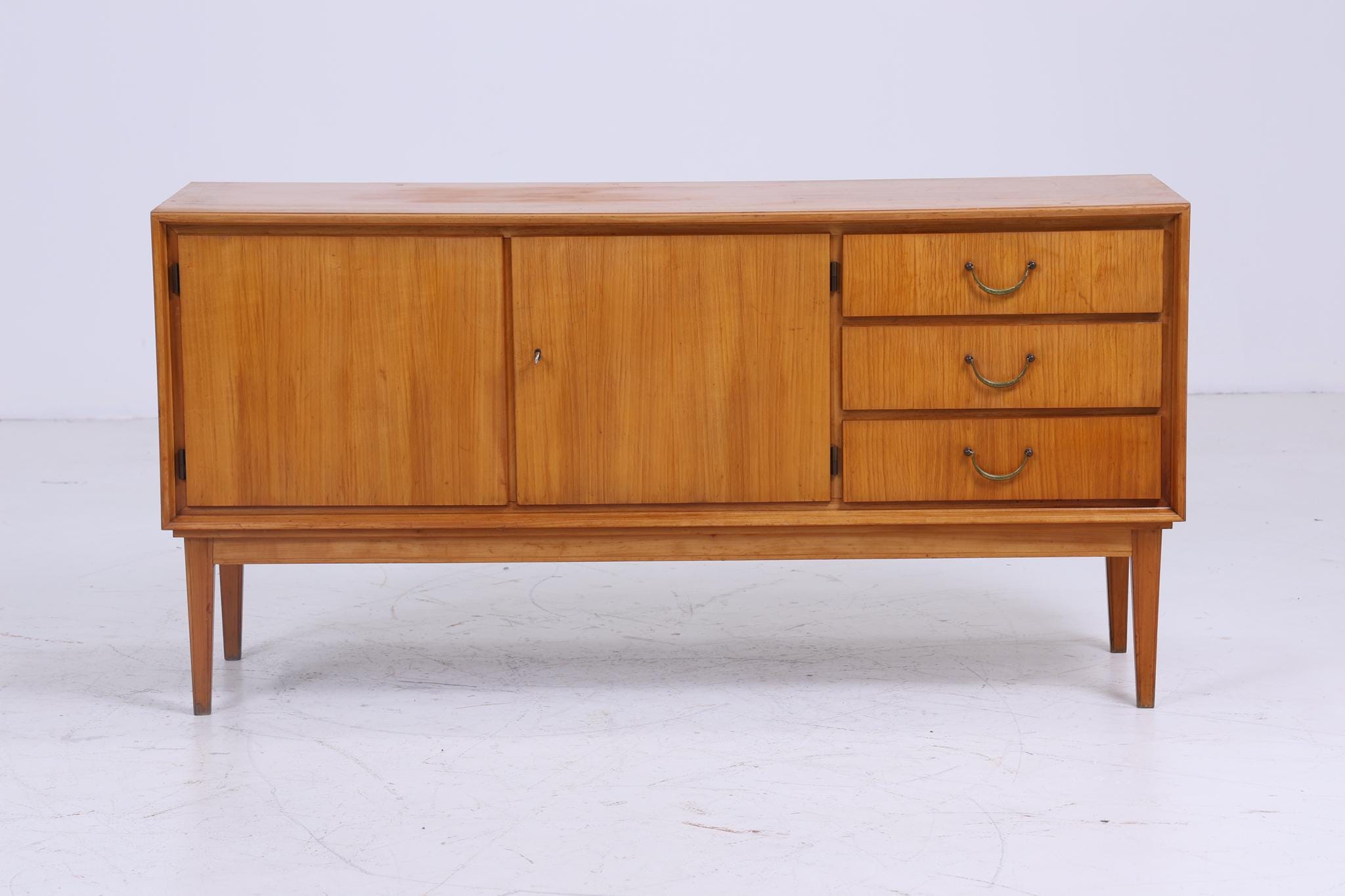 Vintage Sideboard 60er Jahre | Mid Century TV Board mit Schubladen Kommode Retro Holz Aufbewahrung