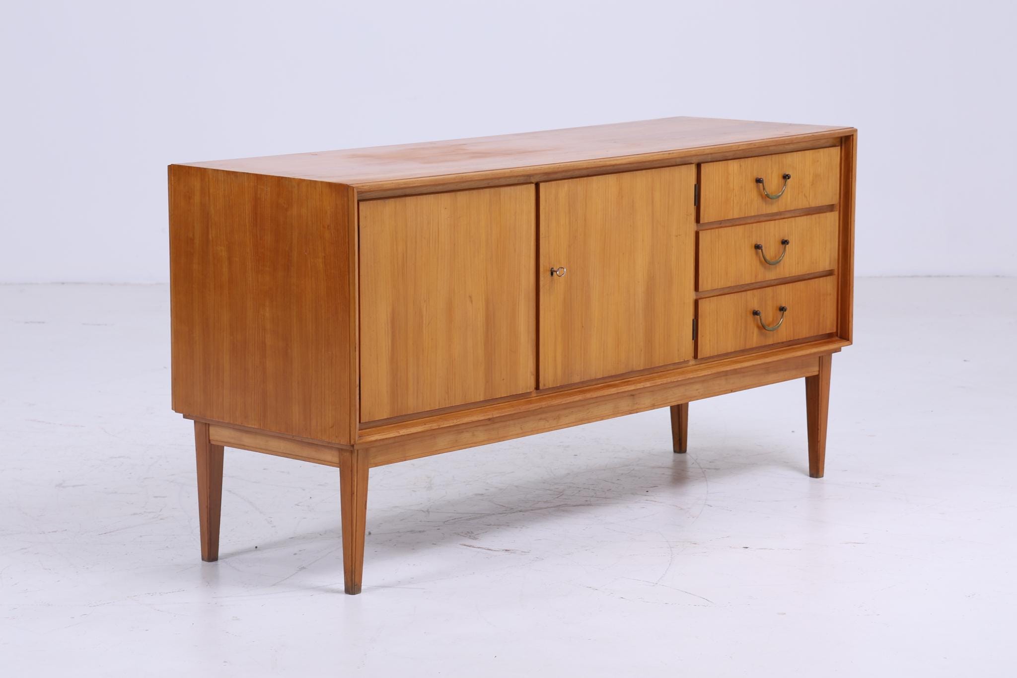 Vintage Sideboard 60er Jahre | Mid Century TV Board mit Schubladen Kommode Retro Holz Aufbewahrung