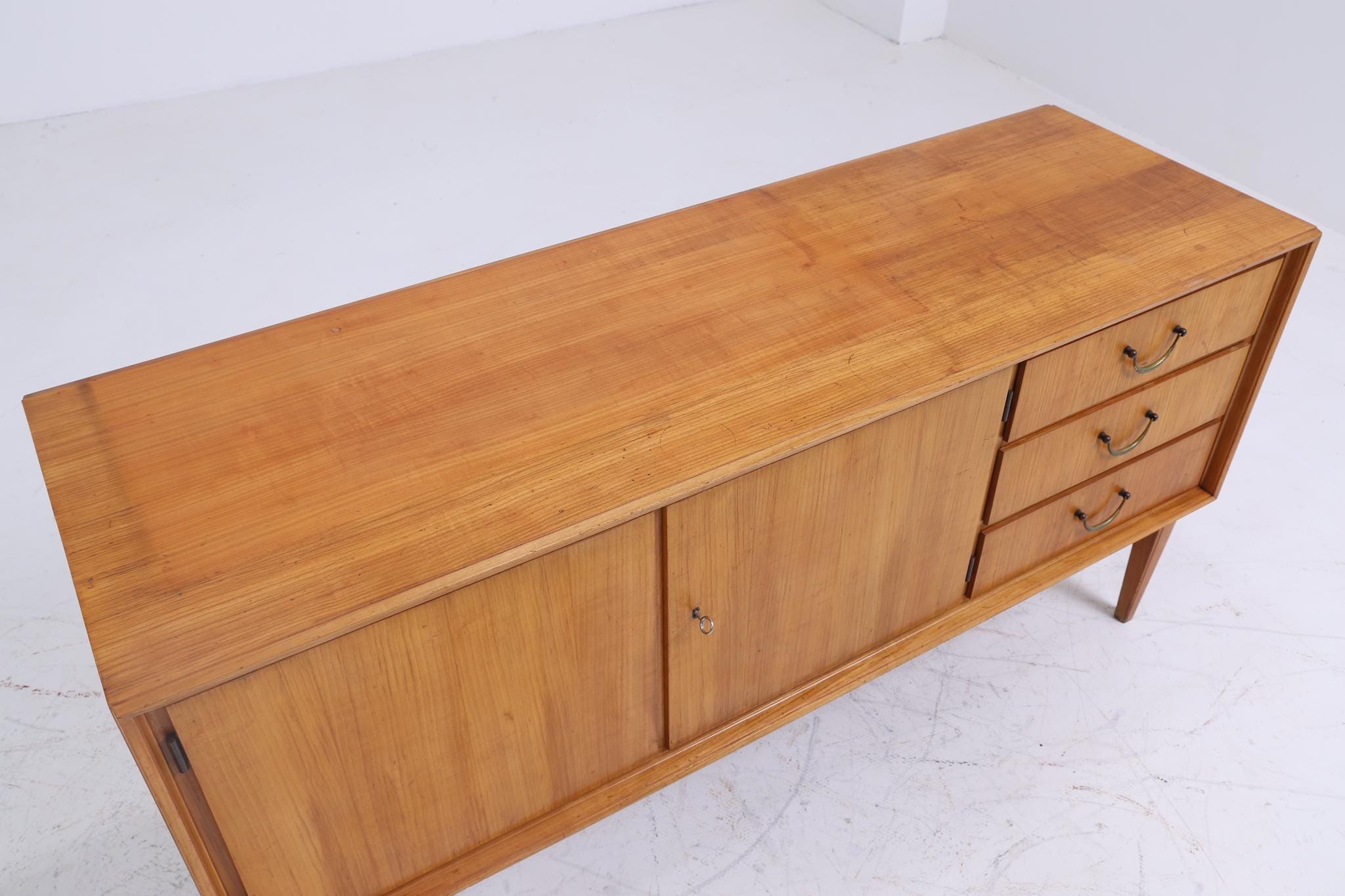 Vintage Sideboard 60er Jahre | Mid Century TV Board mit Schubladen Kommode Retro Holz Aufbewahrung