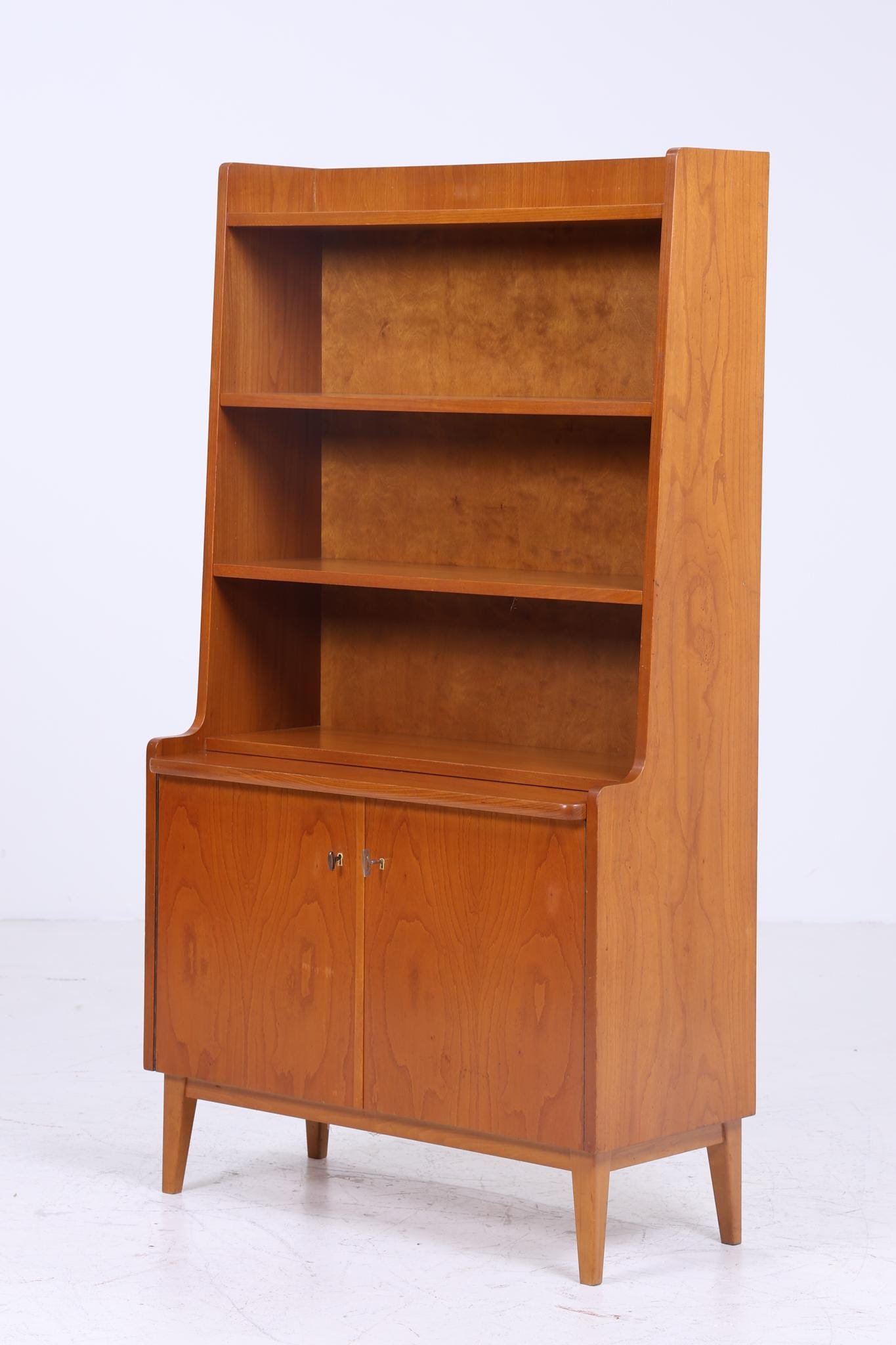 Vintage Teak Regal 60er Jahre | Mid Century Bücherregal Schreibtisch Schubladen Sekretär Retro Holz Aufbewahrung