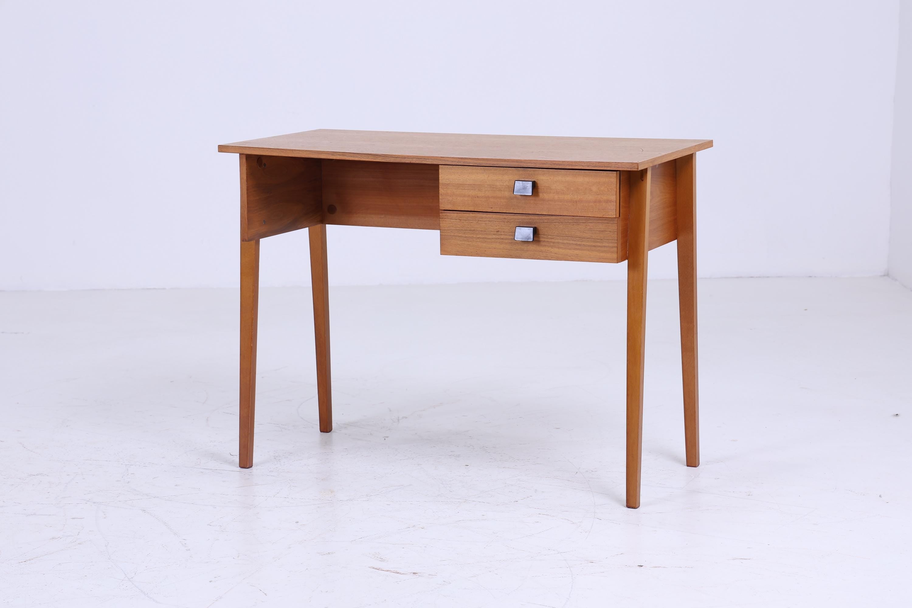 Kleiner Vintage Schreibtisch 60er Jahre | Mid Century Schultisch Arbeitstisch Bürotisch Tisch Retro Holz