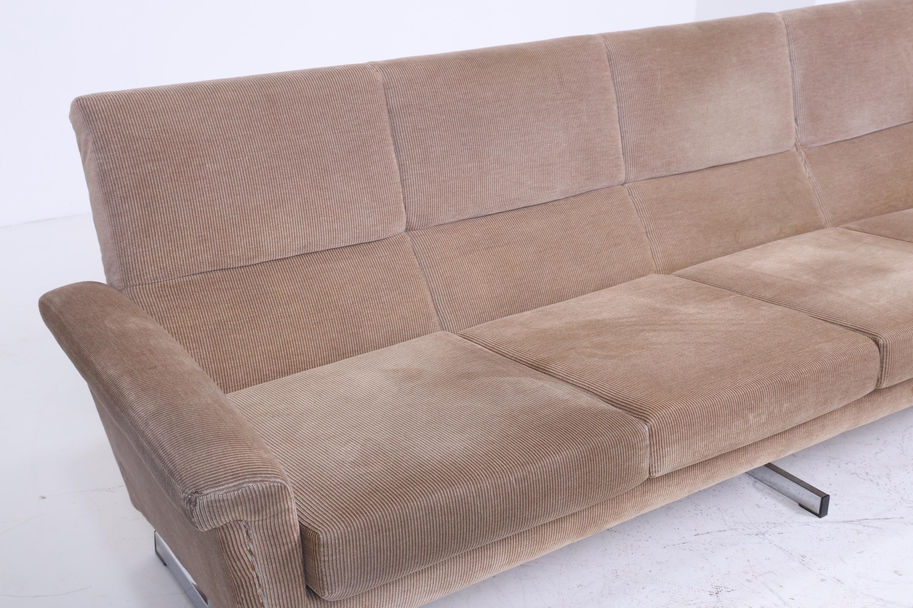 Vintage Stoff Sofa 60er Jahre | Mid Century Couch Lounge Retro 4 Sitzer