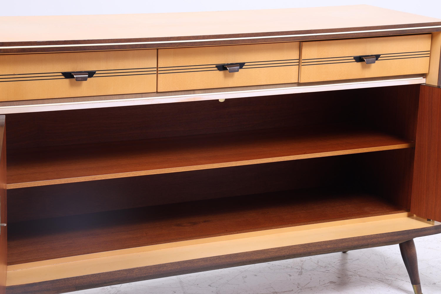 Zeitlose Vintage Kommode 60er | Mid Century  Hochglanz Schrank Vintage Flur Aufbewahrung