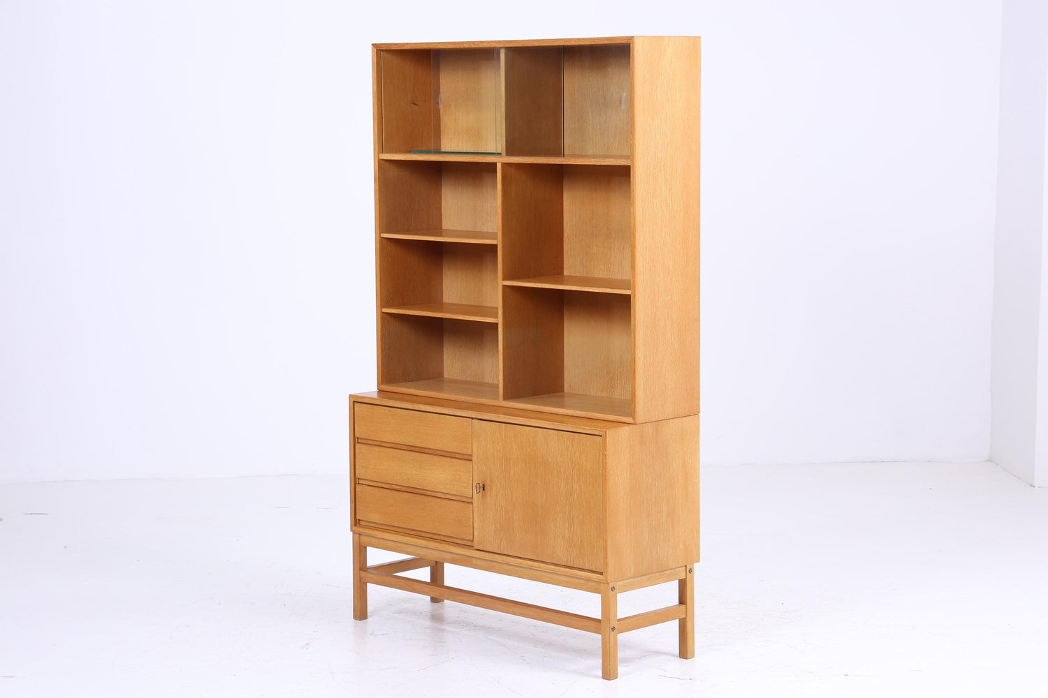 Vintage Eiche Regal 60er Jahre | Mid Century Bücherregal Kommode Retro Holz Aufbewahrung