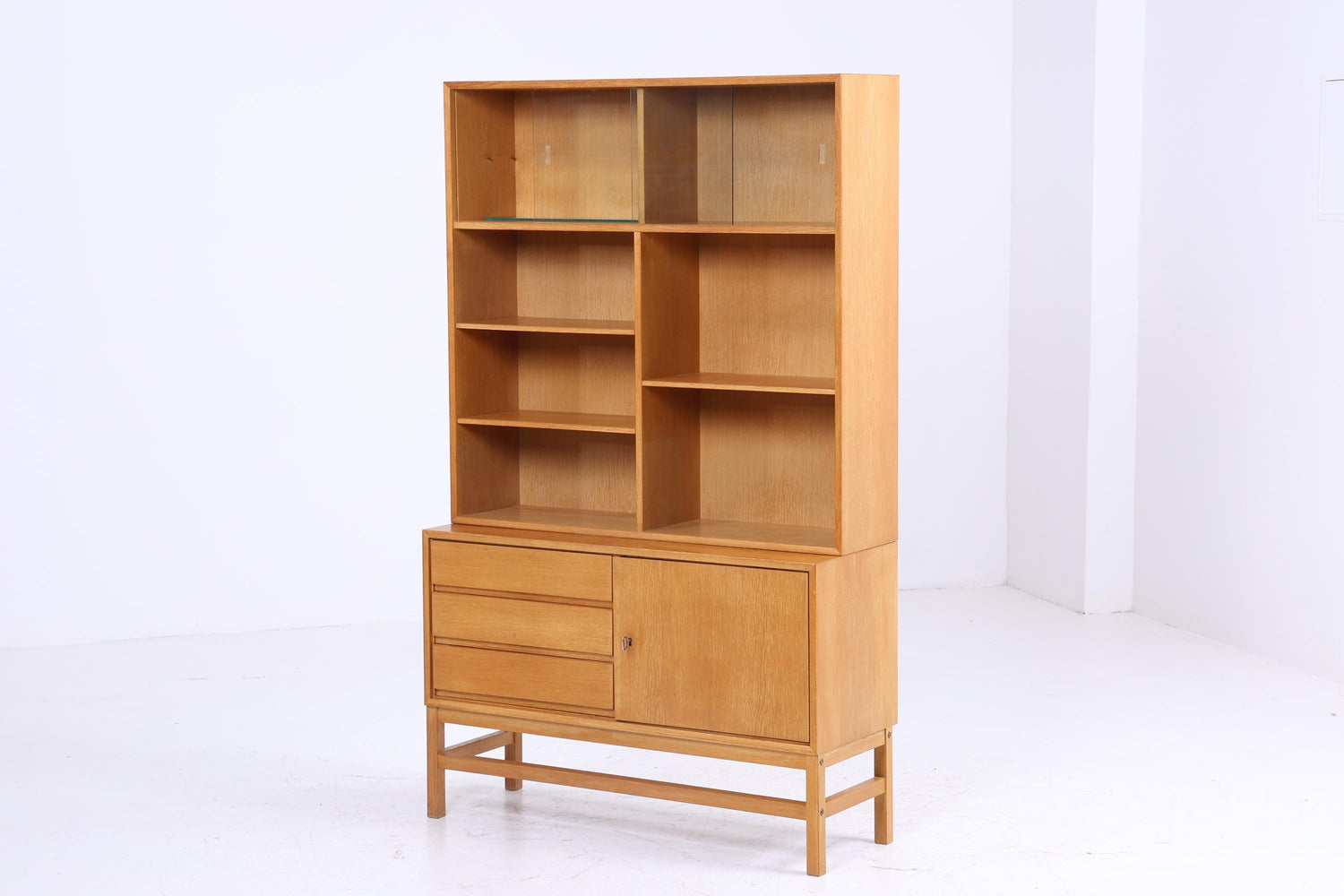 Vintage Eiche Regal 60er Jahre | Mid Century Bücherregal Kommode Retro Holz Aufbewahrung