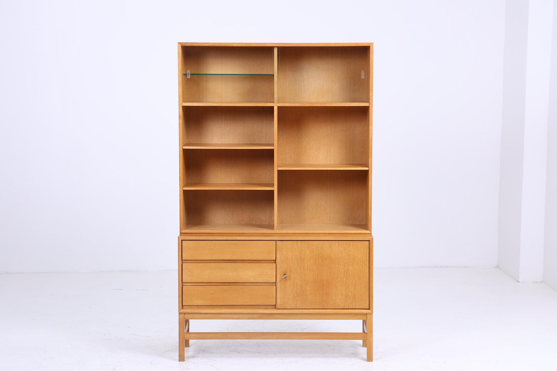 Vintage Eiche Regal 60er Jahre | Mid Century Bücherregal Kommode Retro Holz Aufbewahrung