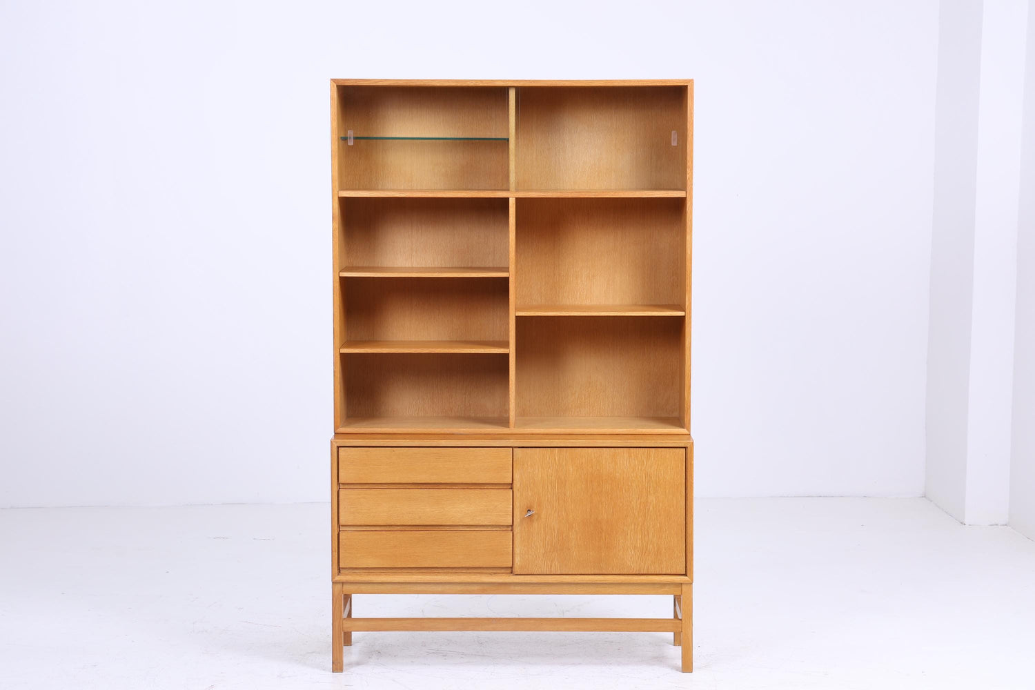 Vintage Eiche Regal 60er Jahre | Mid Century Bücherregal Kommode Retro Holz Aufbewahrung