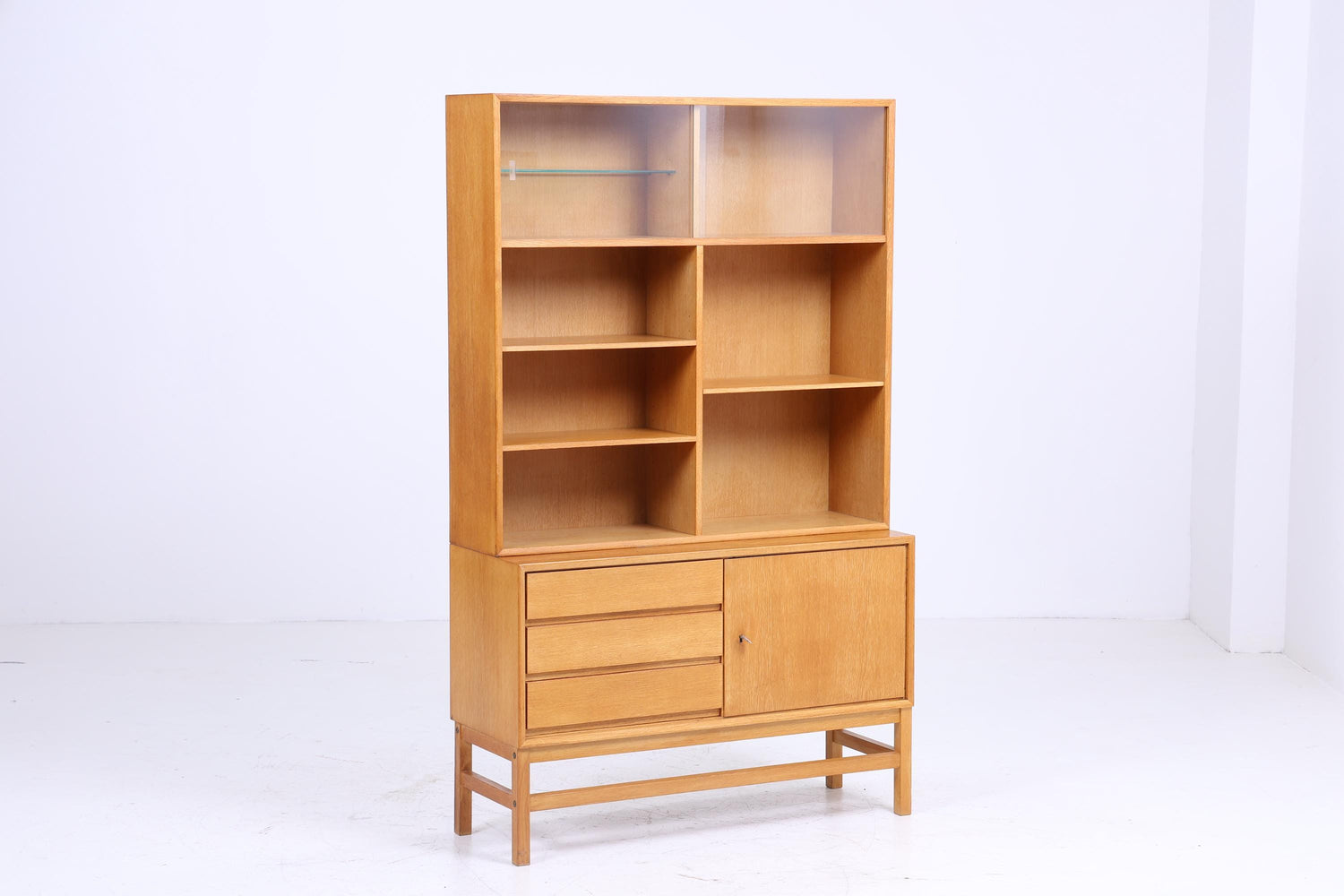 Vintage Eiche Regal 60er Jahre | Mid Century Bücherregal Kommode Retro Holz Aufbewahrung