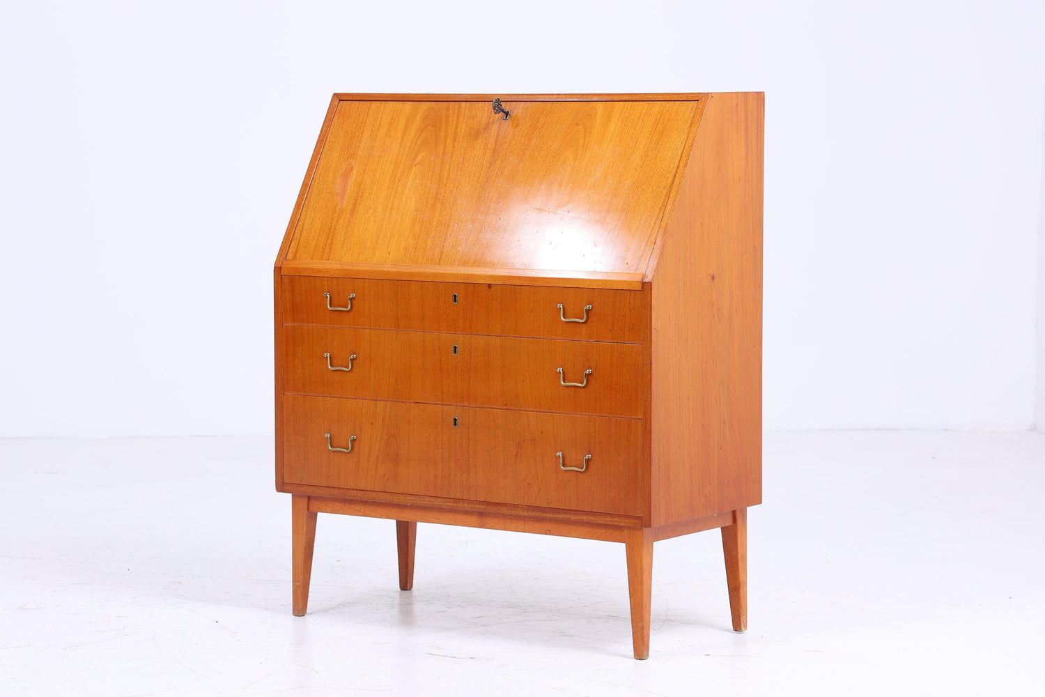 Vintage Teak Sekretär 60er Jahre | Mid Century Schreibtisch Schrank Barschrank Arbeitstisch Retro