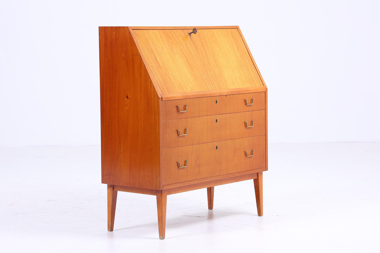 Vintage Teak Sekretär 60er Jahre | Mid Century Schreibtisch Schrank Barschrank Arbeitstisch Retro