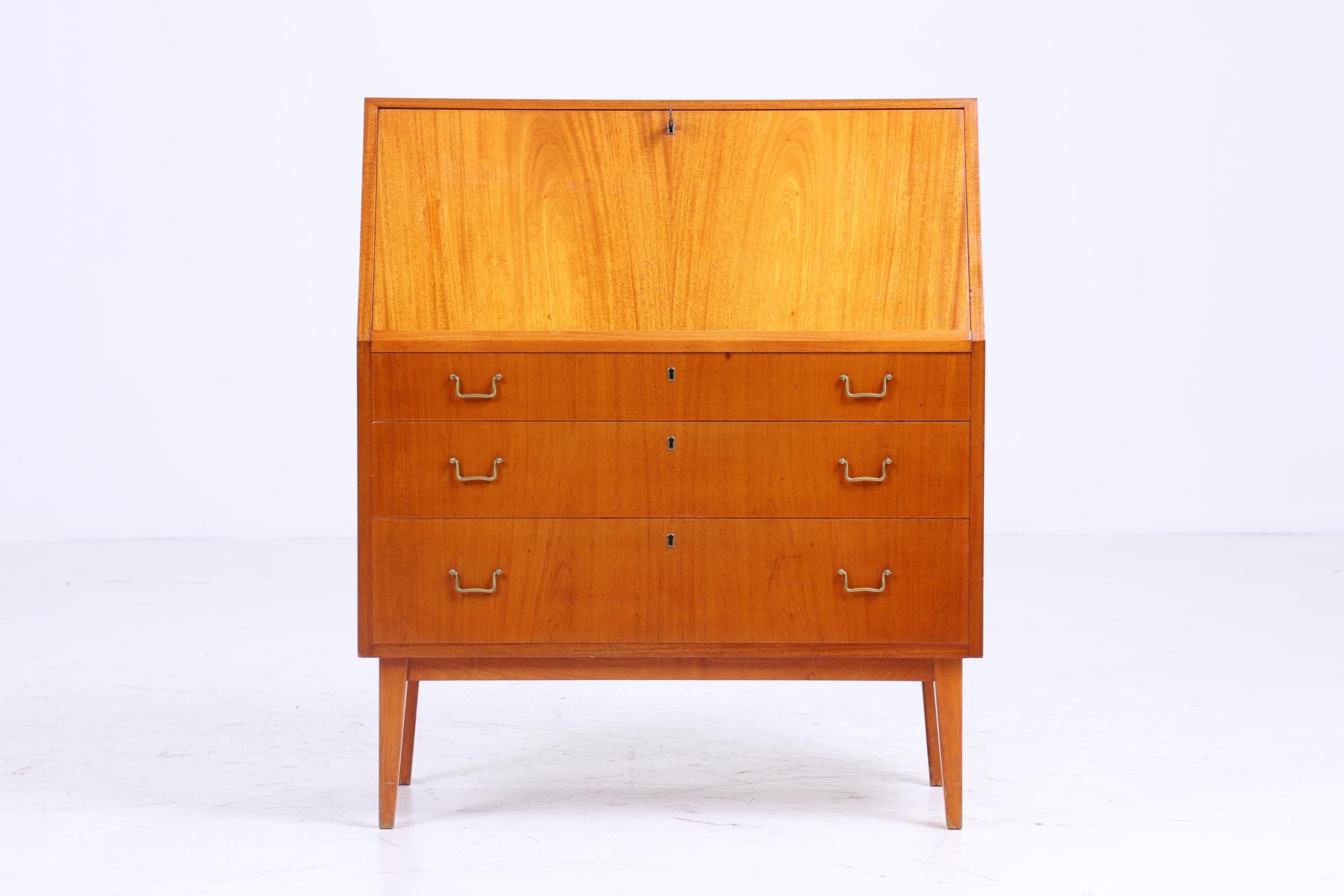 Vintage Teak Sekretär 60er Jahre | Mid Century Schreibtisch Schrank Barschrank Arbeitstisch Retro