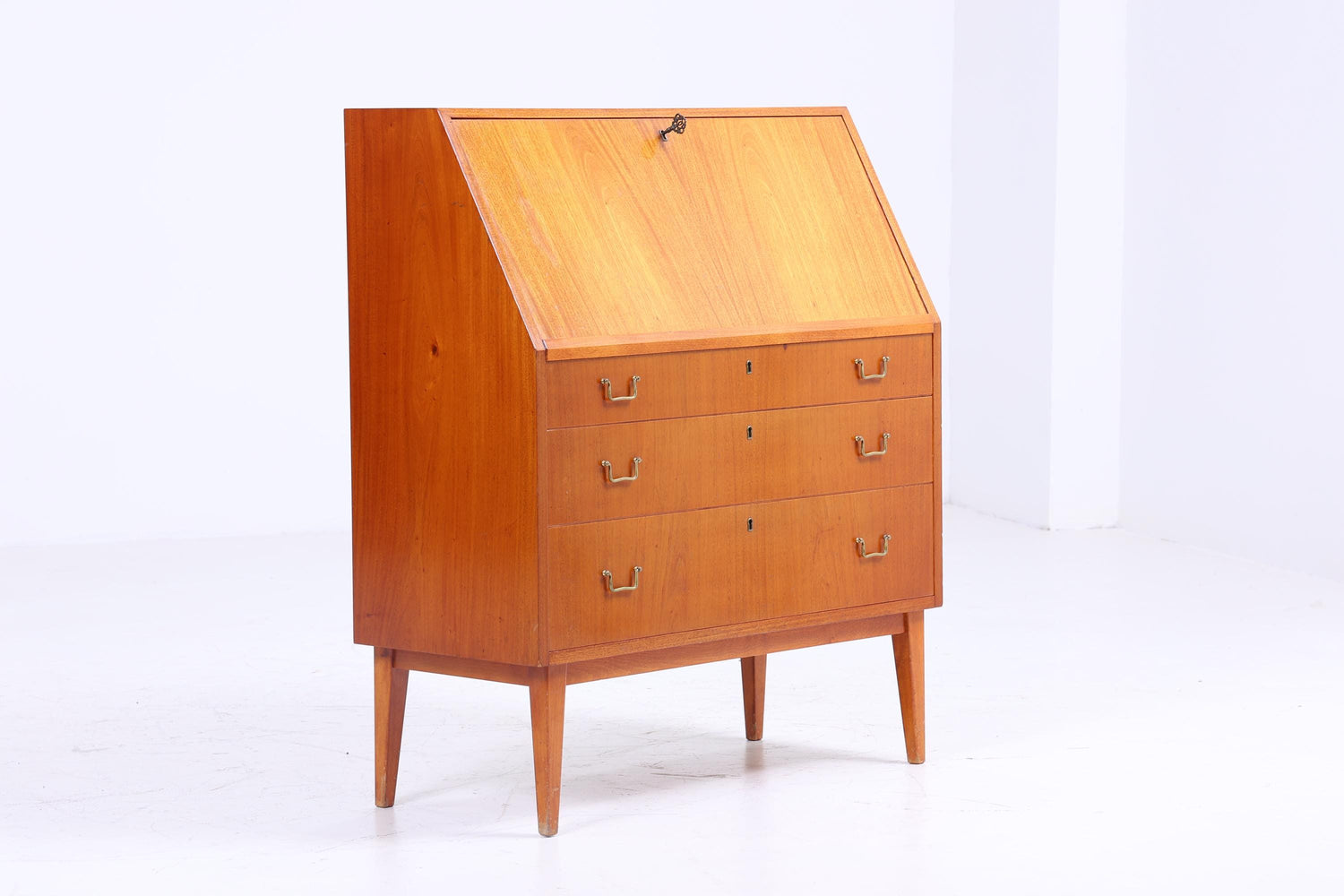 Vintage Teak Sekretär 60er Jahre | Mid Century Schreibtisch Schrank Barschrank Arbeitstisch Retro