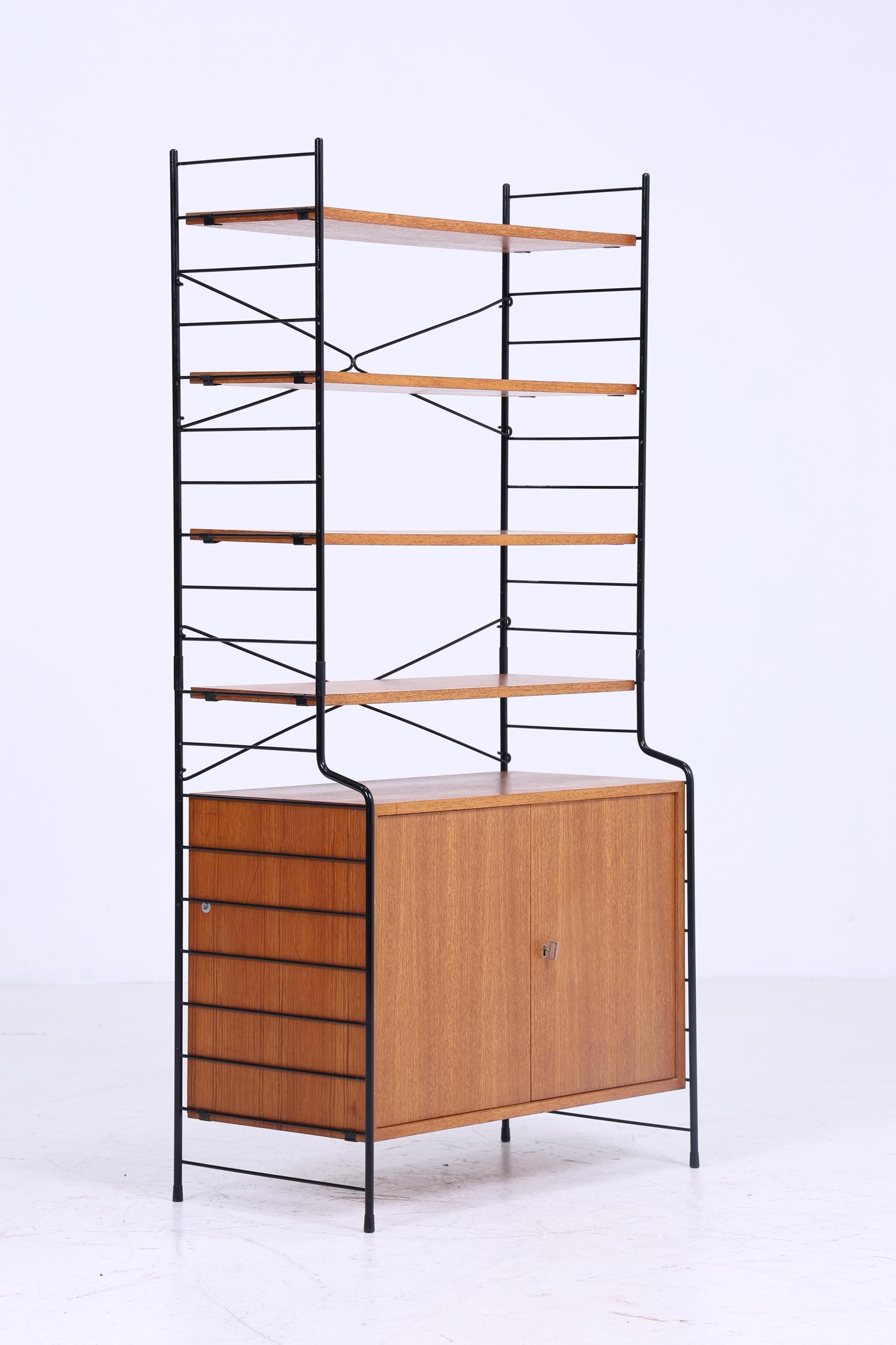 Vintage modular Teak Bücherregal von WHB - Mid Century Regalwand Sting Regalsystem Aufbewahrung 60er Designed by Erik Wörtz for IKEA