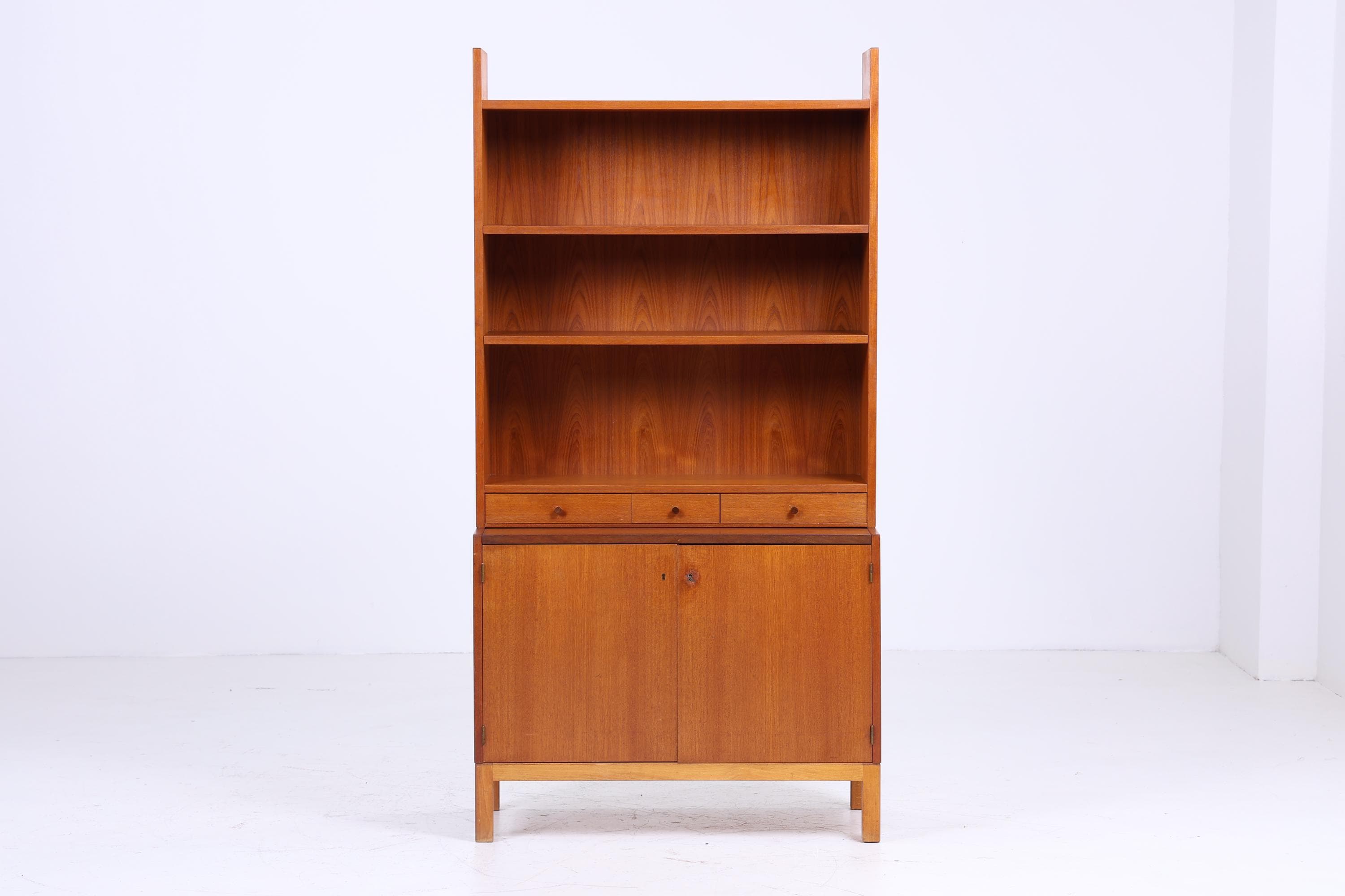 Vintage Teak Regal 60er Jahre | Mid Century Bücherregal Schreibtisch Sekretär Retro Holz Aufbewahrung