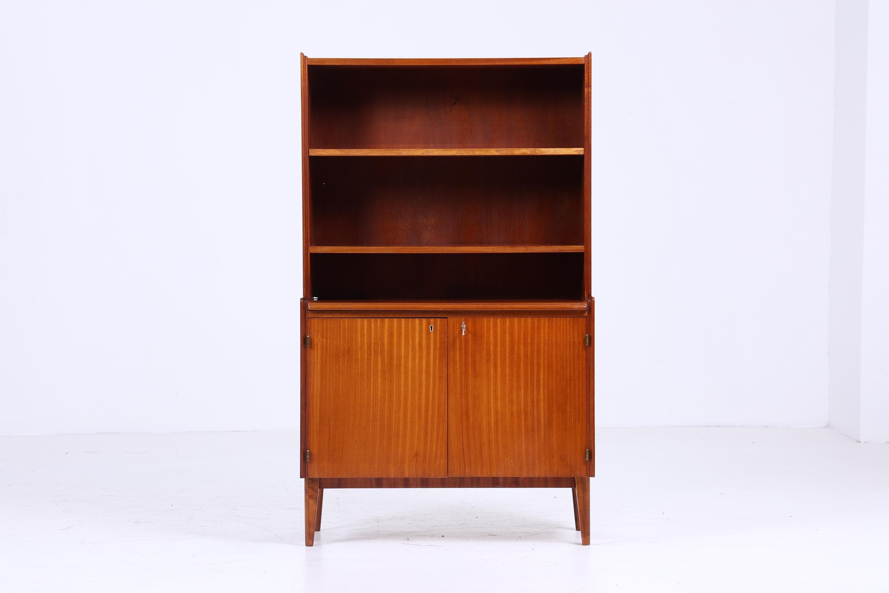 Vintage Regal 60er Jahre | Mid Century Mahagoni Bücherregal Schreibtisch Sekretär Retro Holz Aufbewahrung