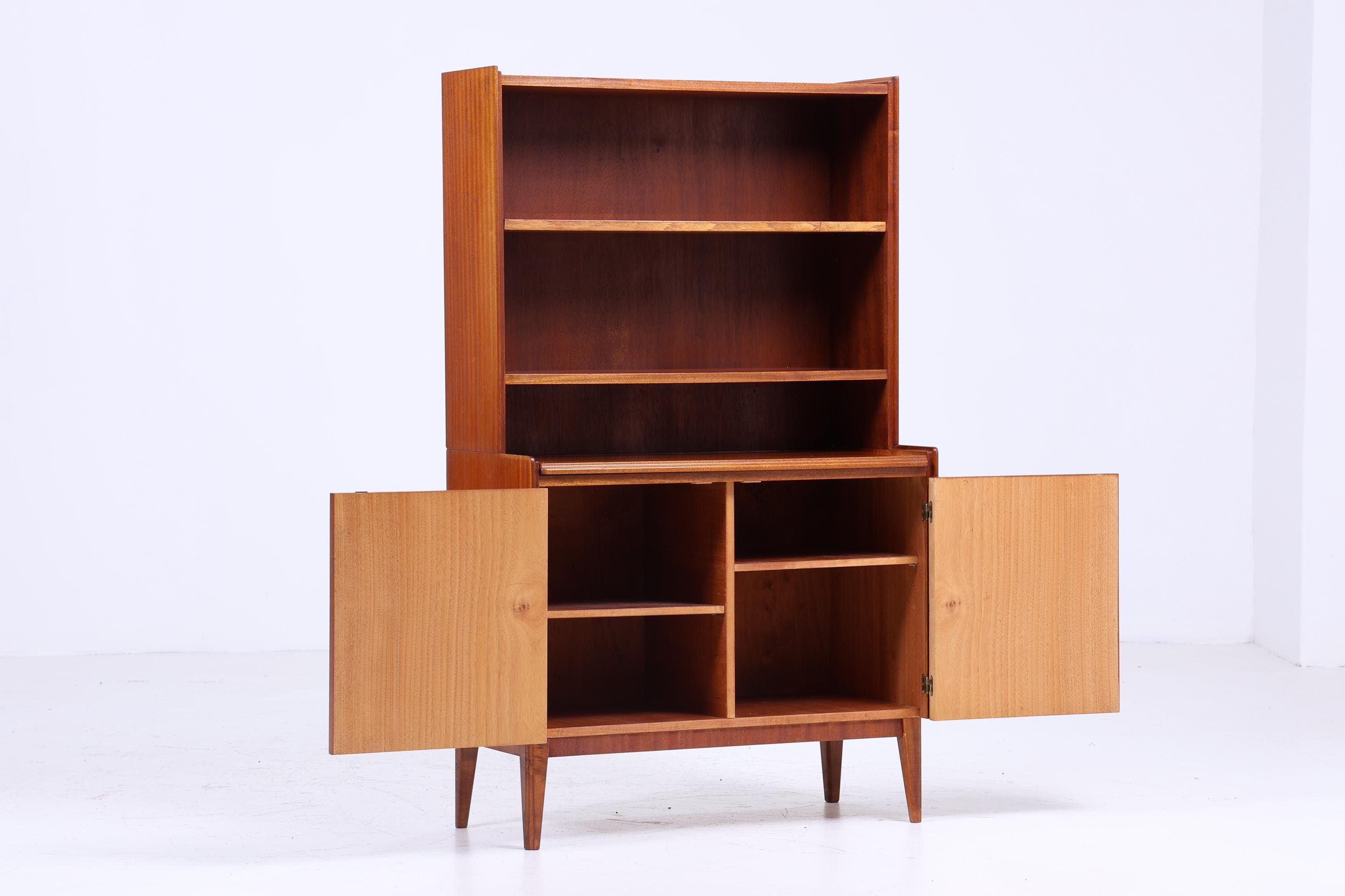 Vintage Regal 60er Jahre | Mid Century Mahagoni Bücherregal Schreibtisch Sekretär Retro Holz Aufbewahrung