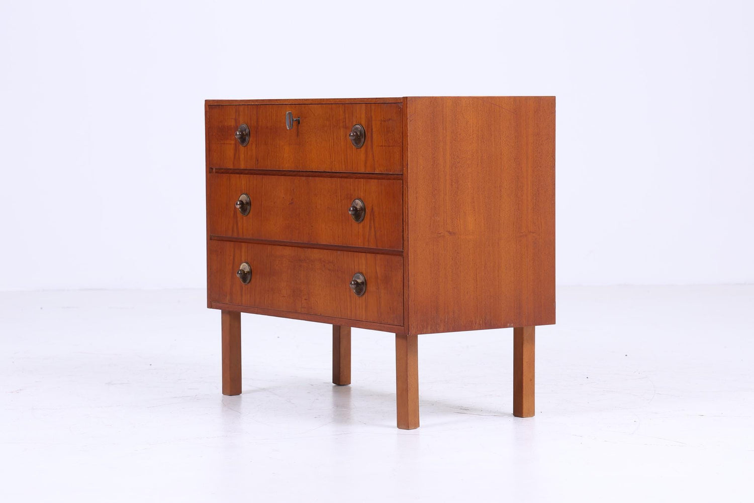 Stilvolle Teak Mid Century Kommode | Vintage Schubladen Schrank Holz Aufbewahrung