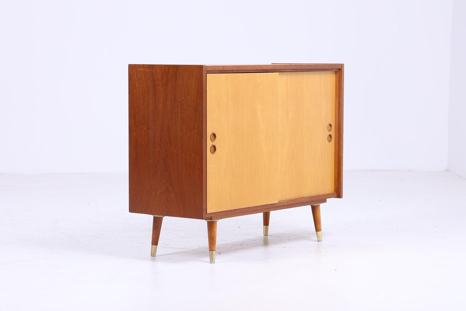 Wunderschöne Vintage Kommode 60er | Mid Century Schrank Vintage Flur Aufbewahrung Schiebetüren