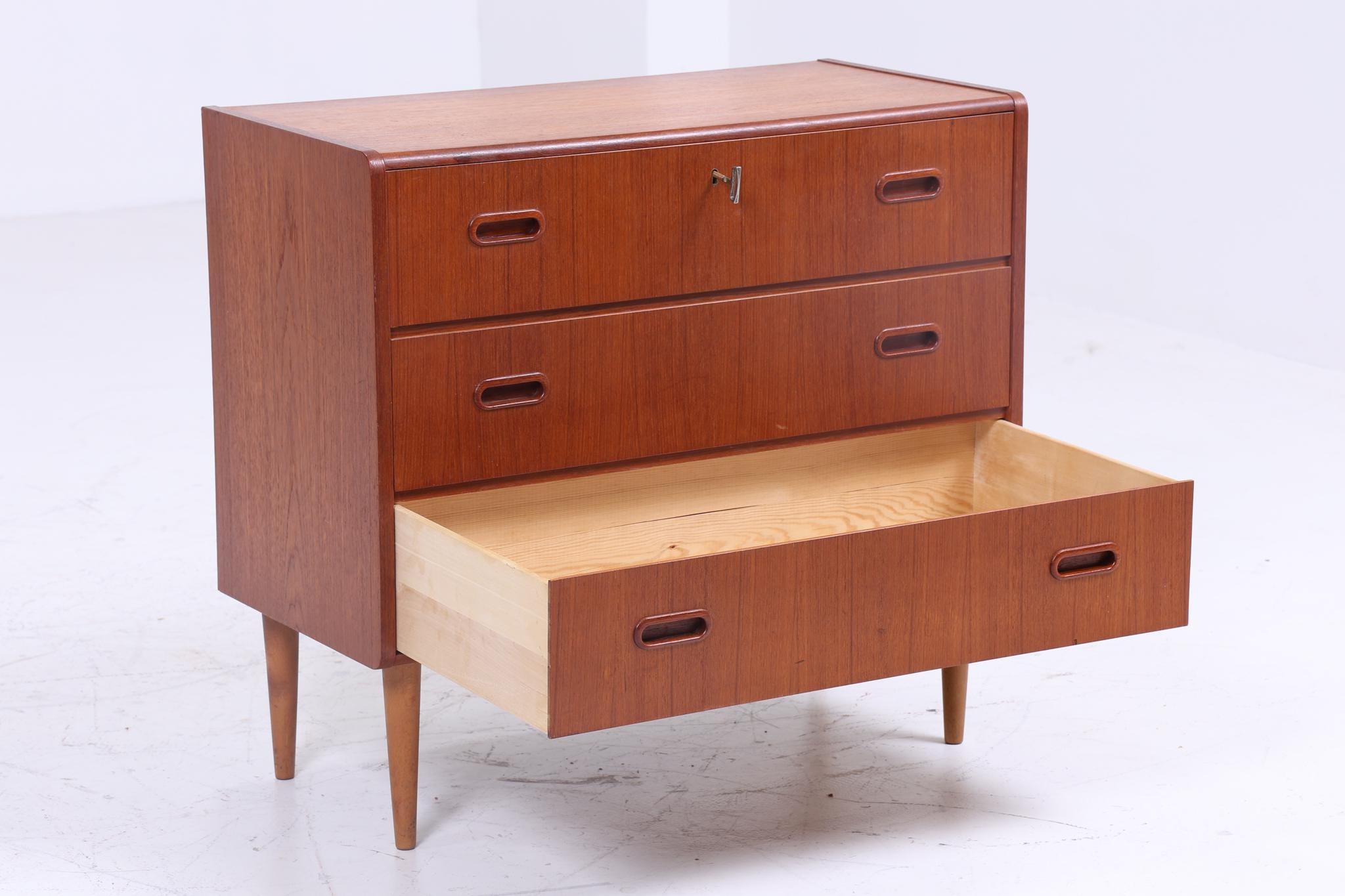 Wundervolle Teak Mid Century Kommode | Vintage Schubladen Schrank Holz Aufbewahrung