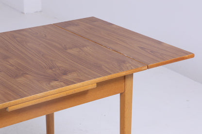 Vintage Küchentisch 60er Jahre | Mid Century Ausziehbarer Esstisch Tisch Retro Holz Walnuss