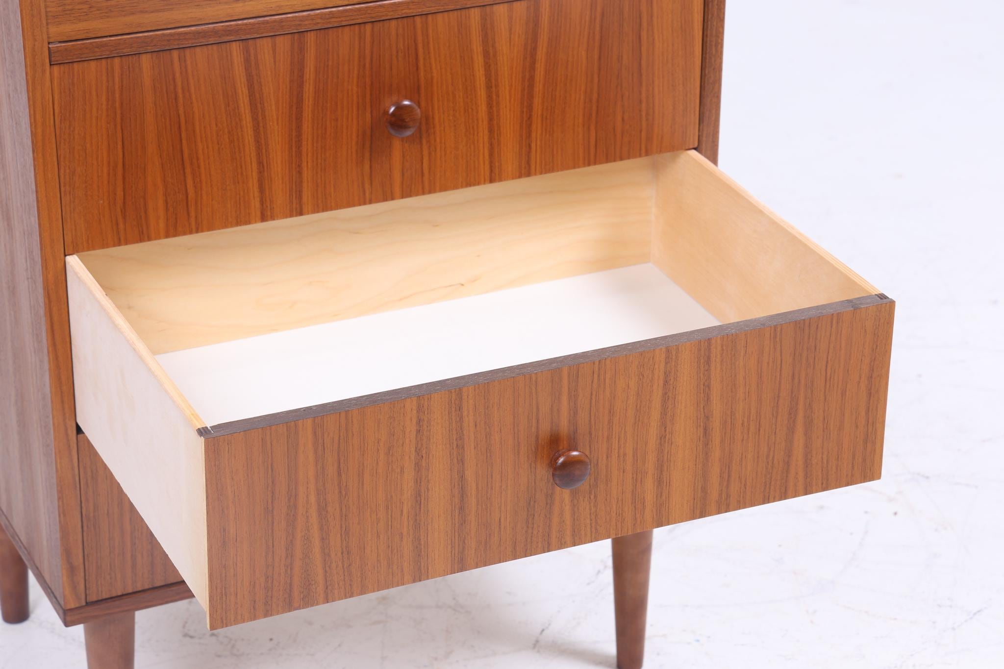 Schmale Vintage Schubladen Kommode | Mid Century Schubladen Schrank Retro Büroschrank Aufbewahrung  Holz