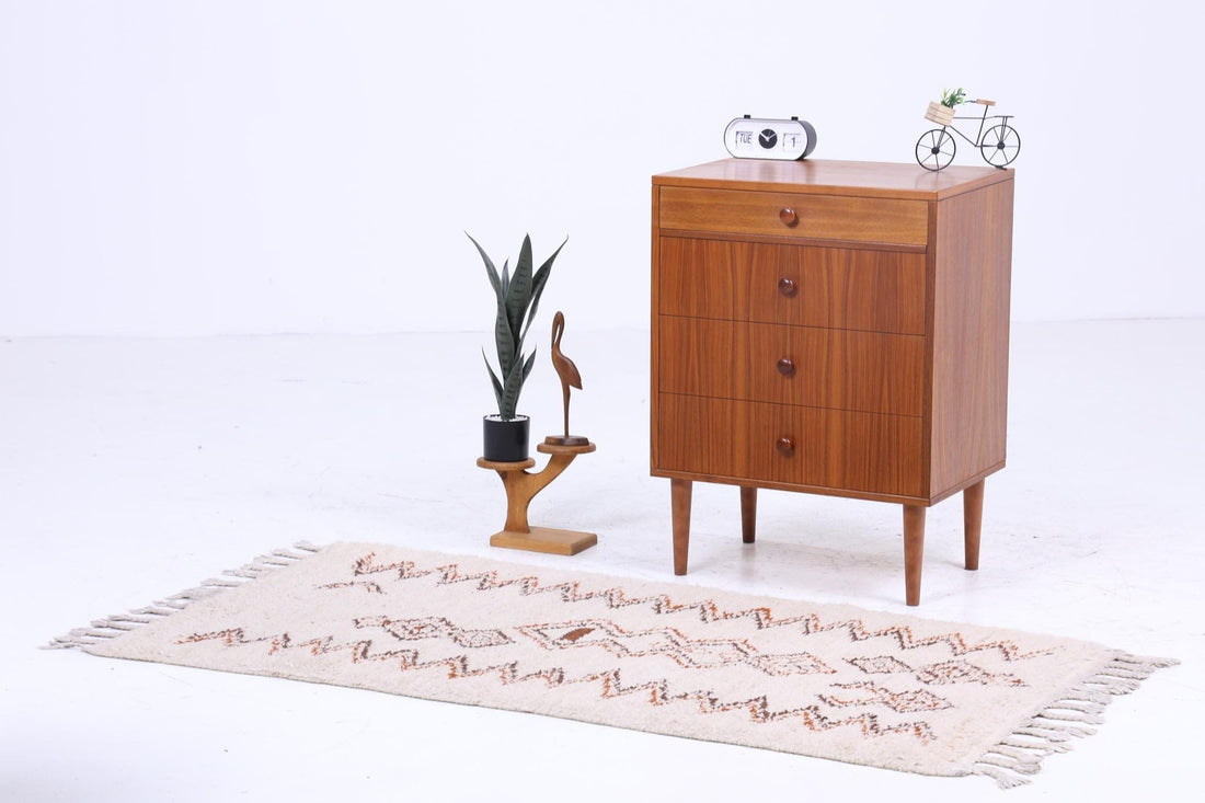 Schmale Vintage Schubladen Kommode | Mid Century Schubladen Schrank Retro Büroschrank Aufbewahrung  Holz