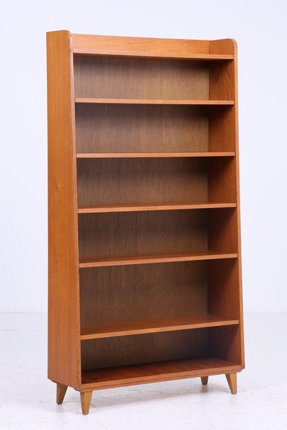 Schönes Teak Bücherregal 60er Jahre | Vintage Regal Schmal | Mid Century Retro Aufbewahrung