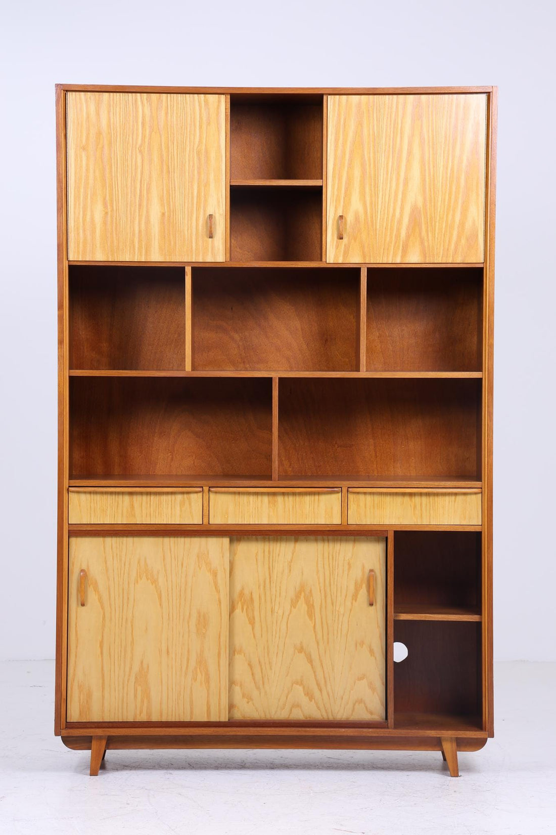 XXL Vintage Regal 60er Jahre | Mid Century Bücherregal Großer Retro Schrank Holz Aufbewahrung