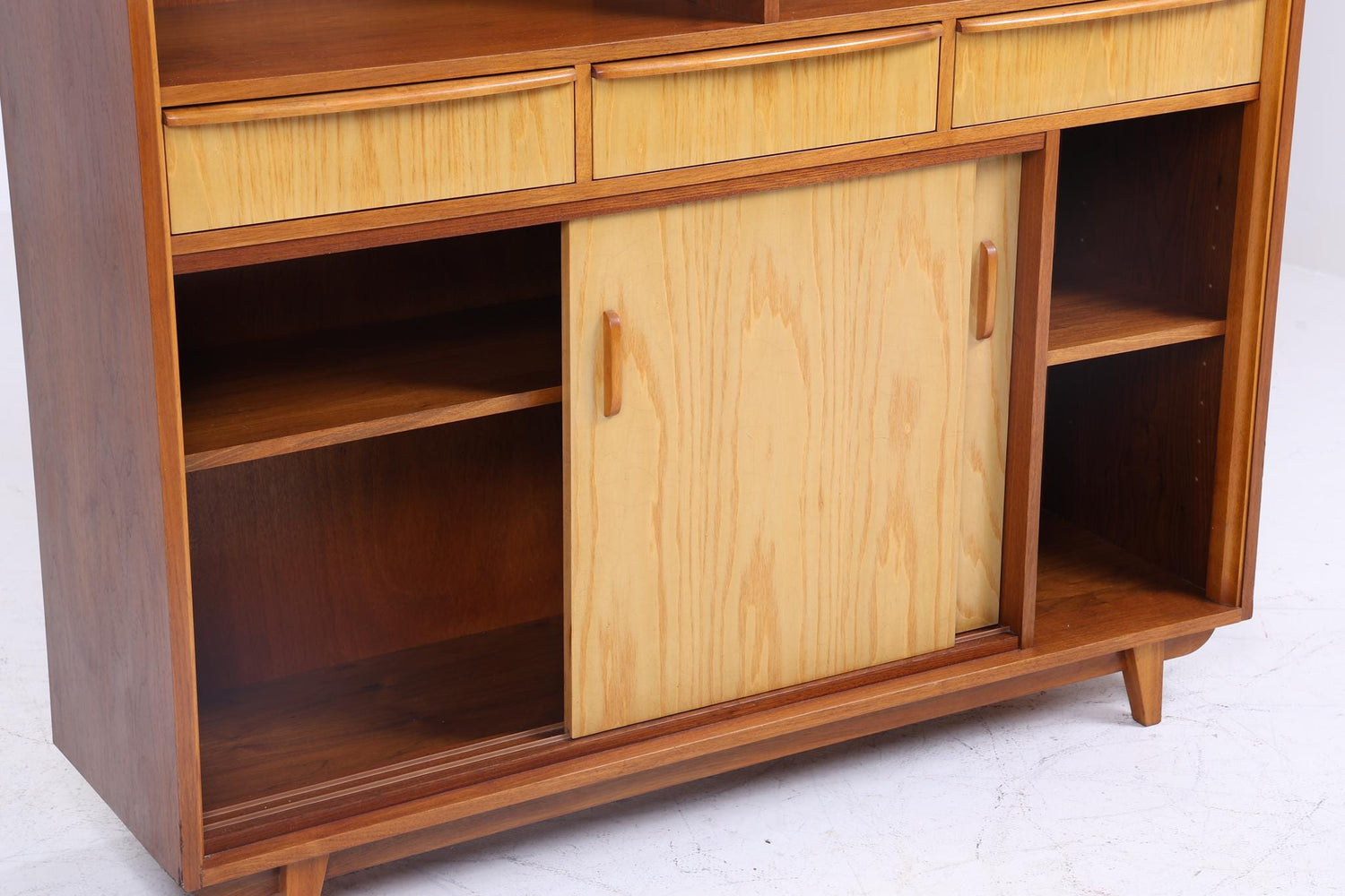 XXL Vintage Regal 60er Jahre | Mid Century Bücherregal Großer Retro Schrank Holz Aufbewahrung