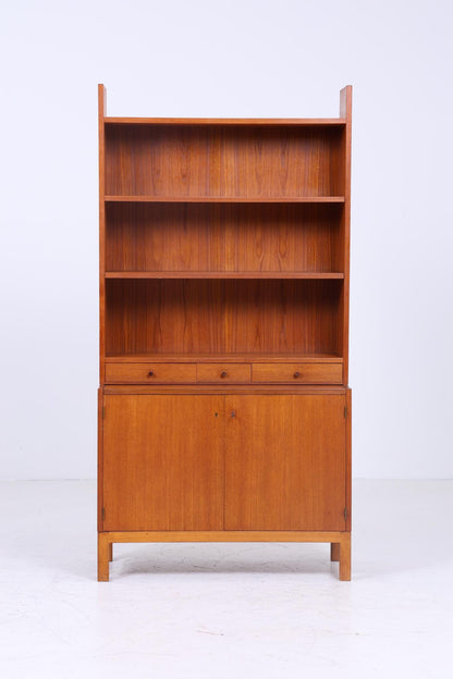 Vintage Teak Regal 60er Jahre | Mid Century Bücherregal Schreibtisch Sekretär Retro Holz Aufbewahrung 2/2