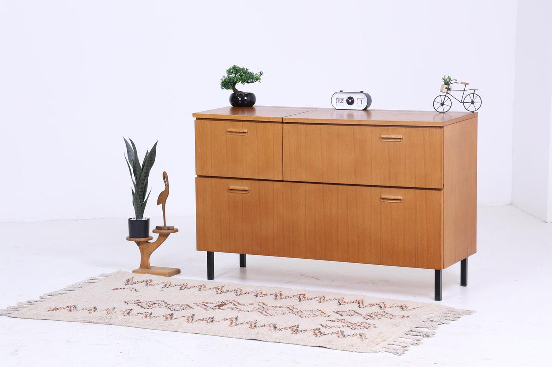 Zeitlose Vintage Kommode 60er | Mid Century Bar Musik Schrank Vintage Flur Aufbewahrung