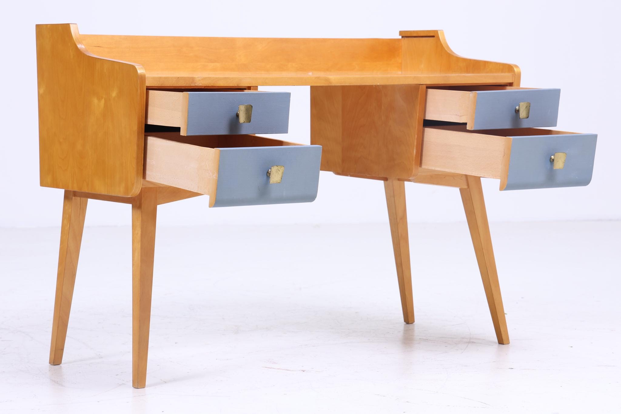 Vintage Kinderschreibtisch 60er Jahre | Mid Century Schminktisch Bürotisch Tisch Retro Holz Design