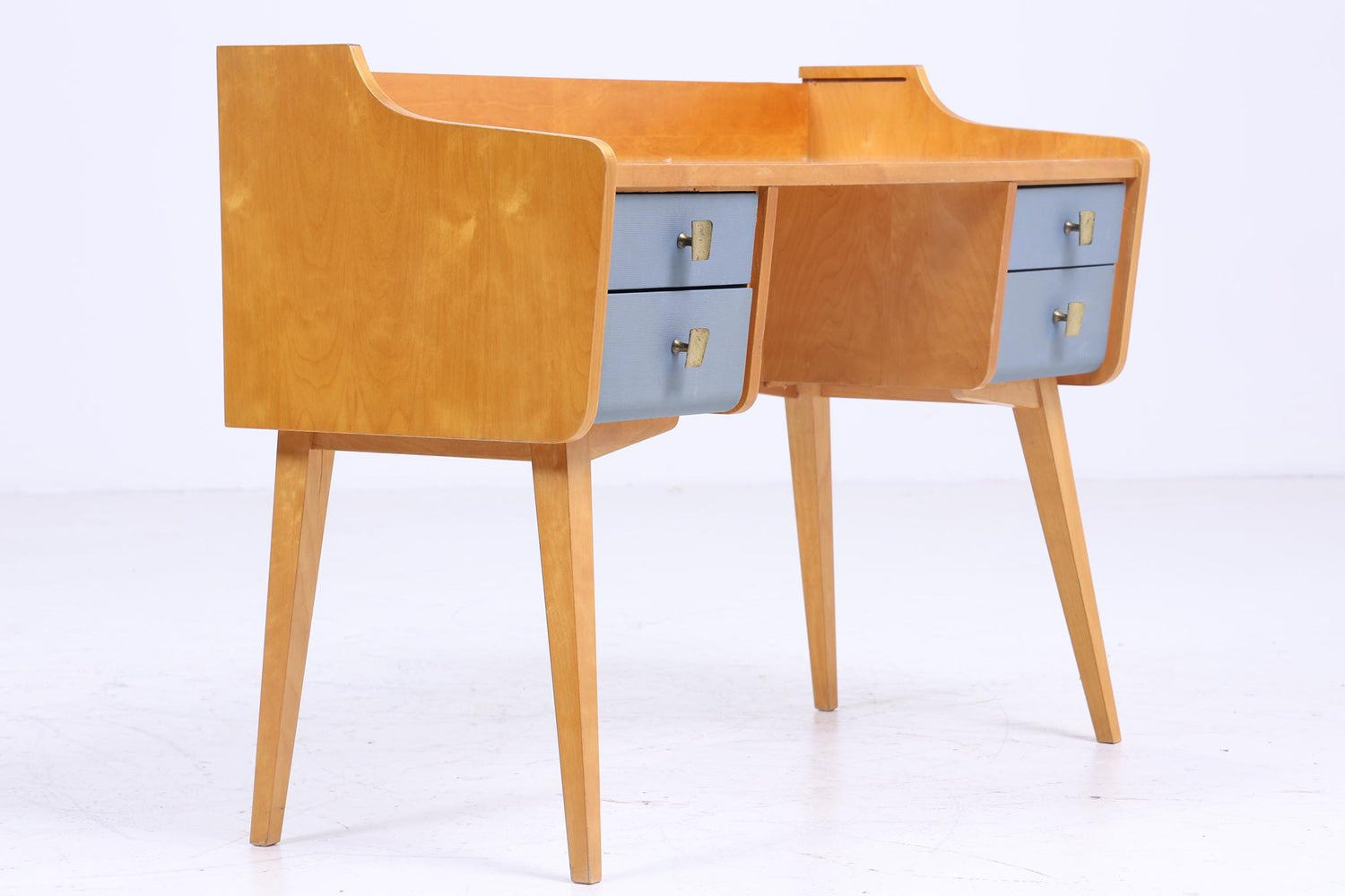 Vintage Kinderschreibtisch 60er Jahre | Mid Century Schminktisch Bürotisch Tisch Retro Holz Design