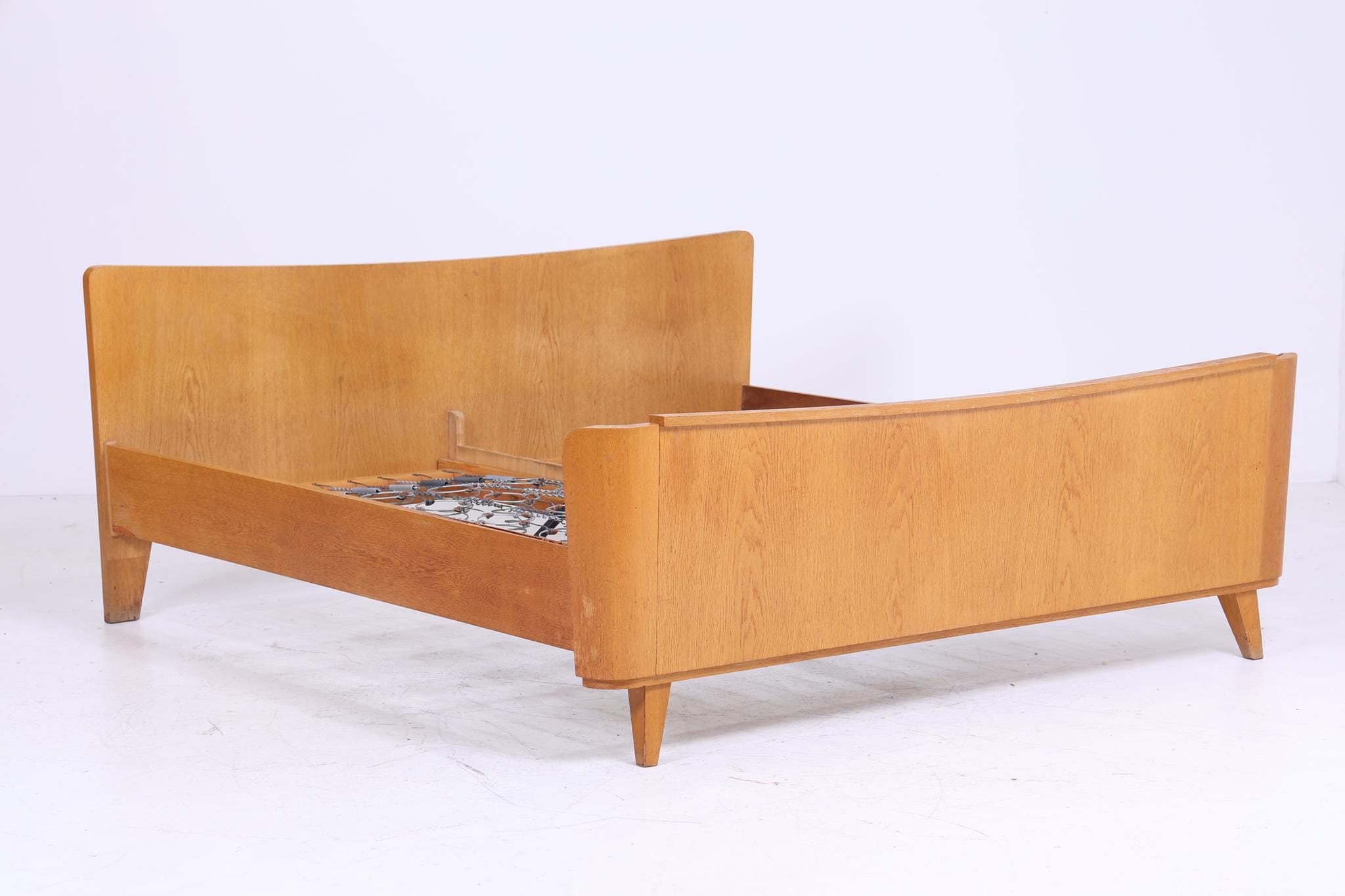 Vintage Hellerau Bett 60er Jahre | Mid Century Federkernbett Bettgestell Tagesbett Holz Retro 70er