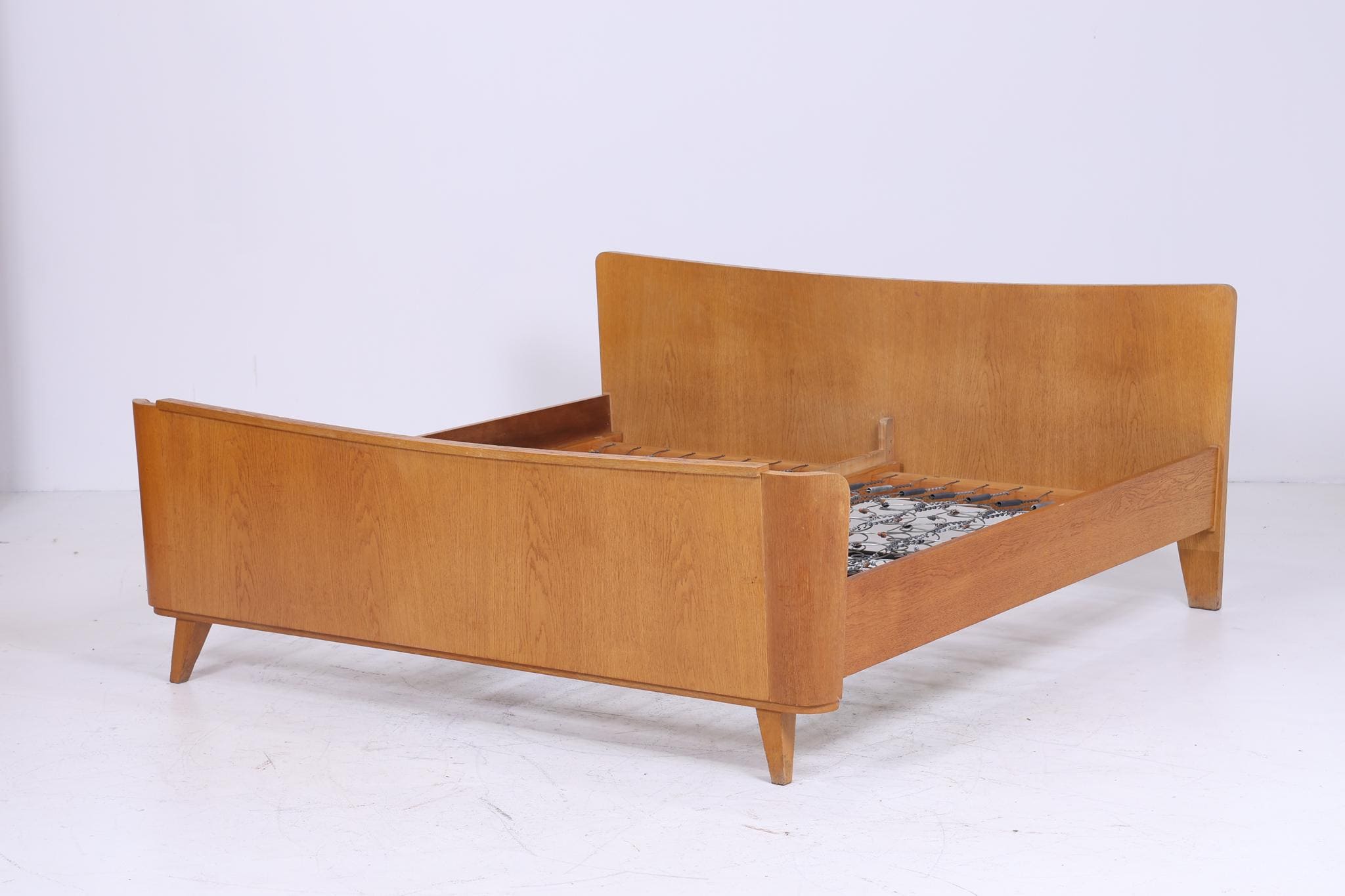 Vintage Hellerau Bett 60er Jahre | Mid Century Federkernbett Bettgestell Tagesbett Holz Retro 70er