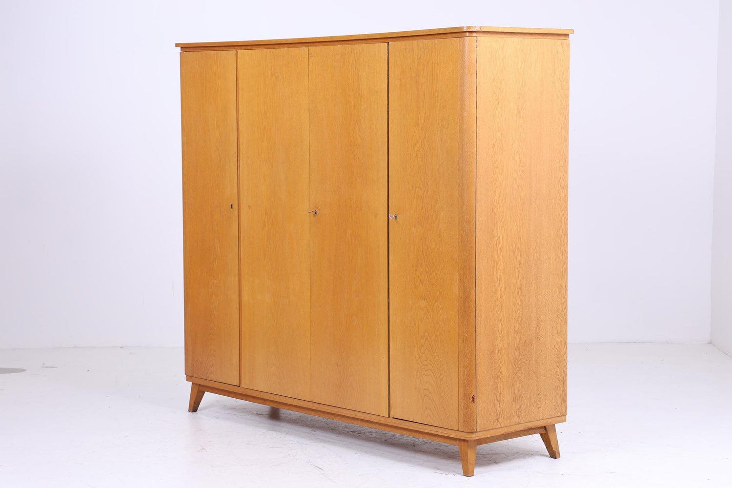 Vintage Kleiderschrank | Mid Century Schrank 60er Jahre Wäscheschrank mit 4 Türen